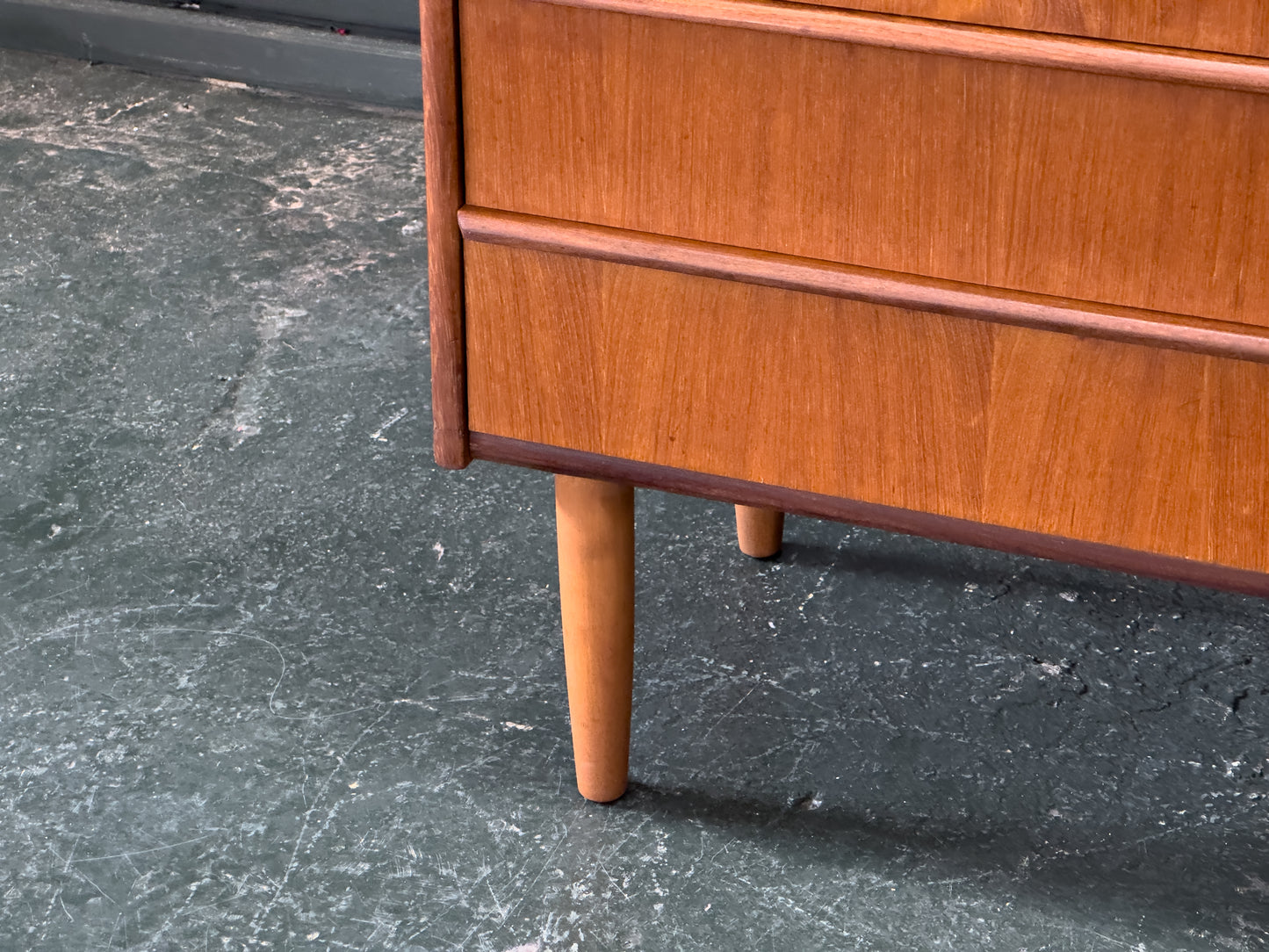 Teak Tallboy with Six Drawers