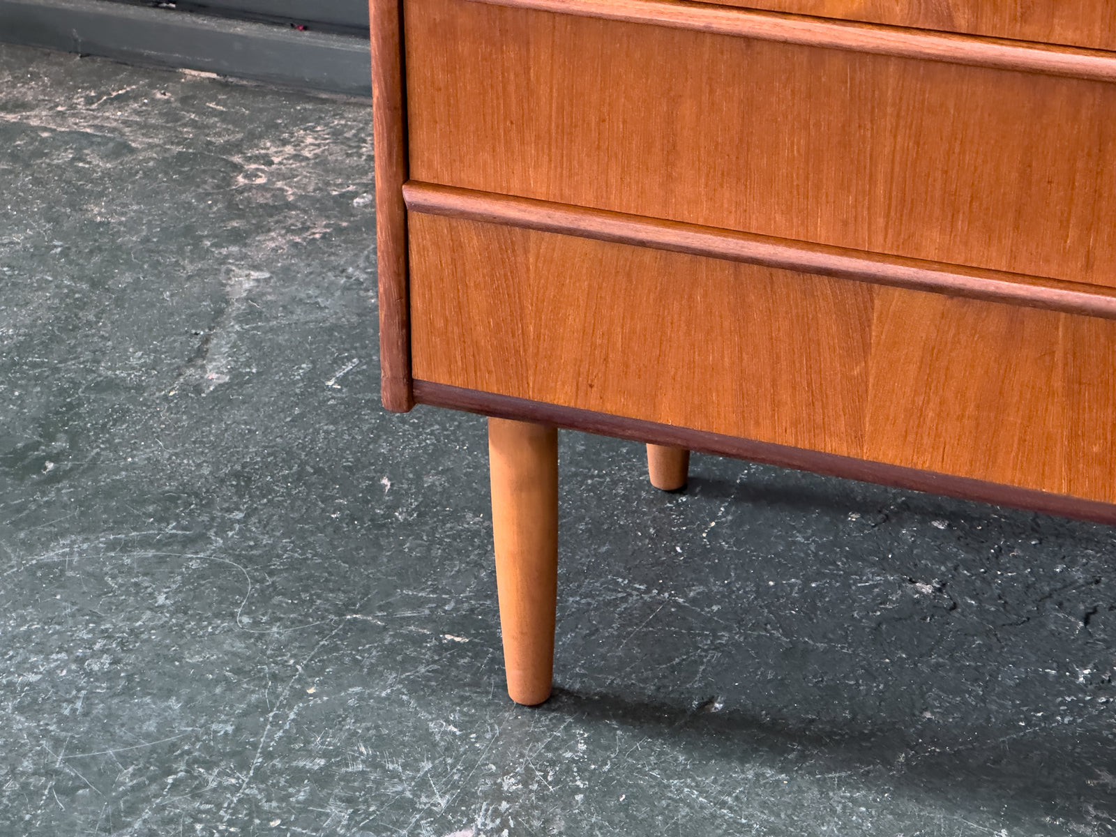 Teak Tallboy with Six Drawers