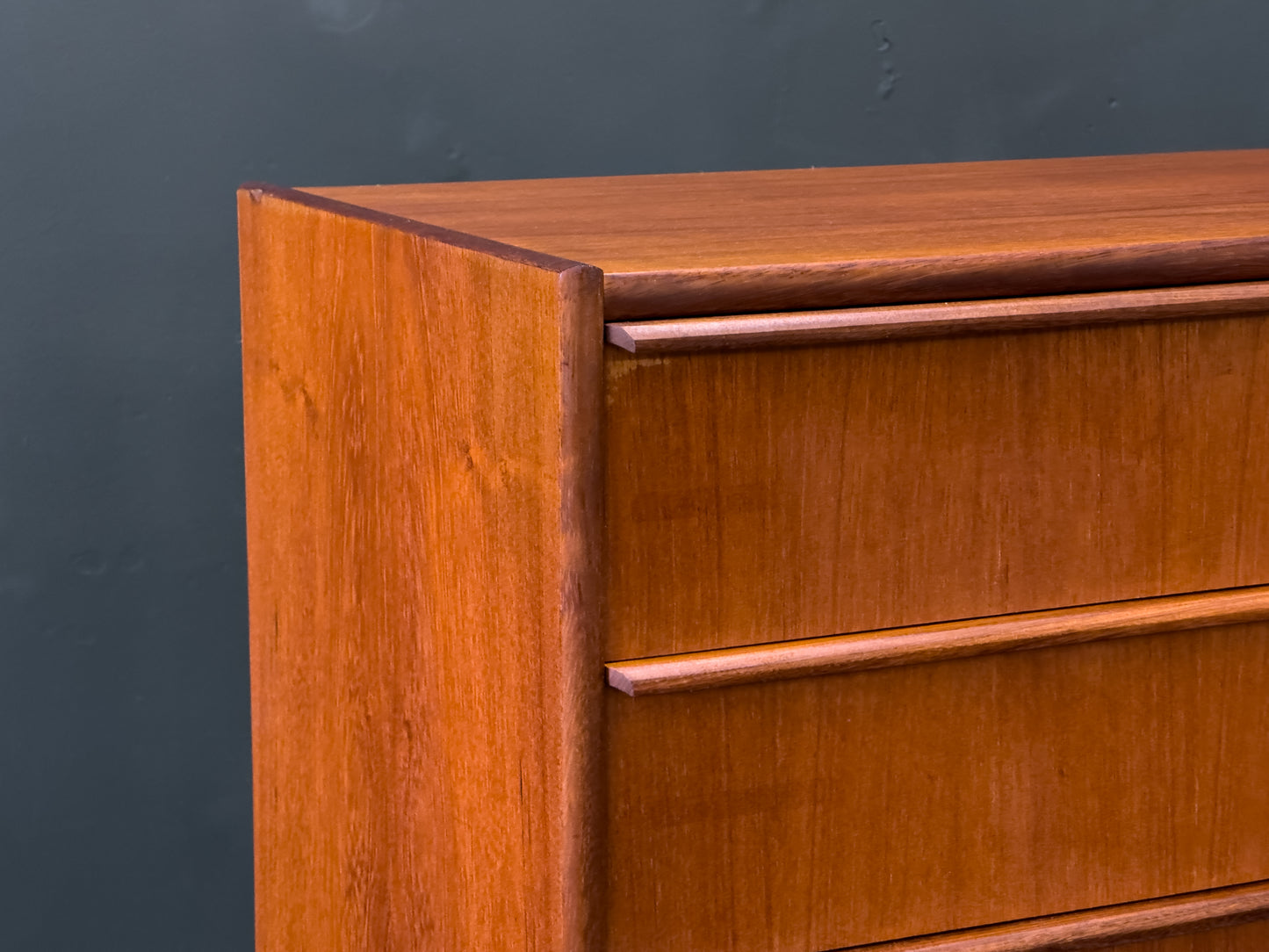 Teak Tallboy with Six Drawers
