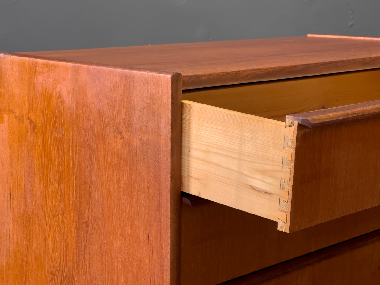 Teak Tallboy with Six Drawers