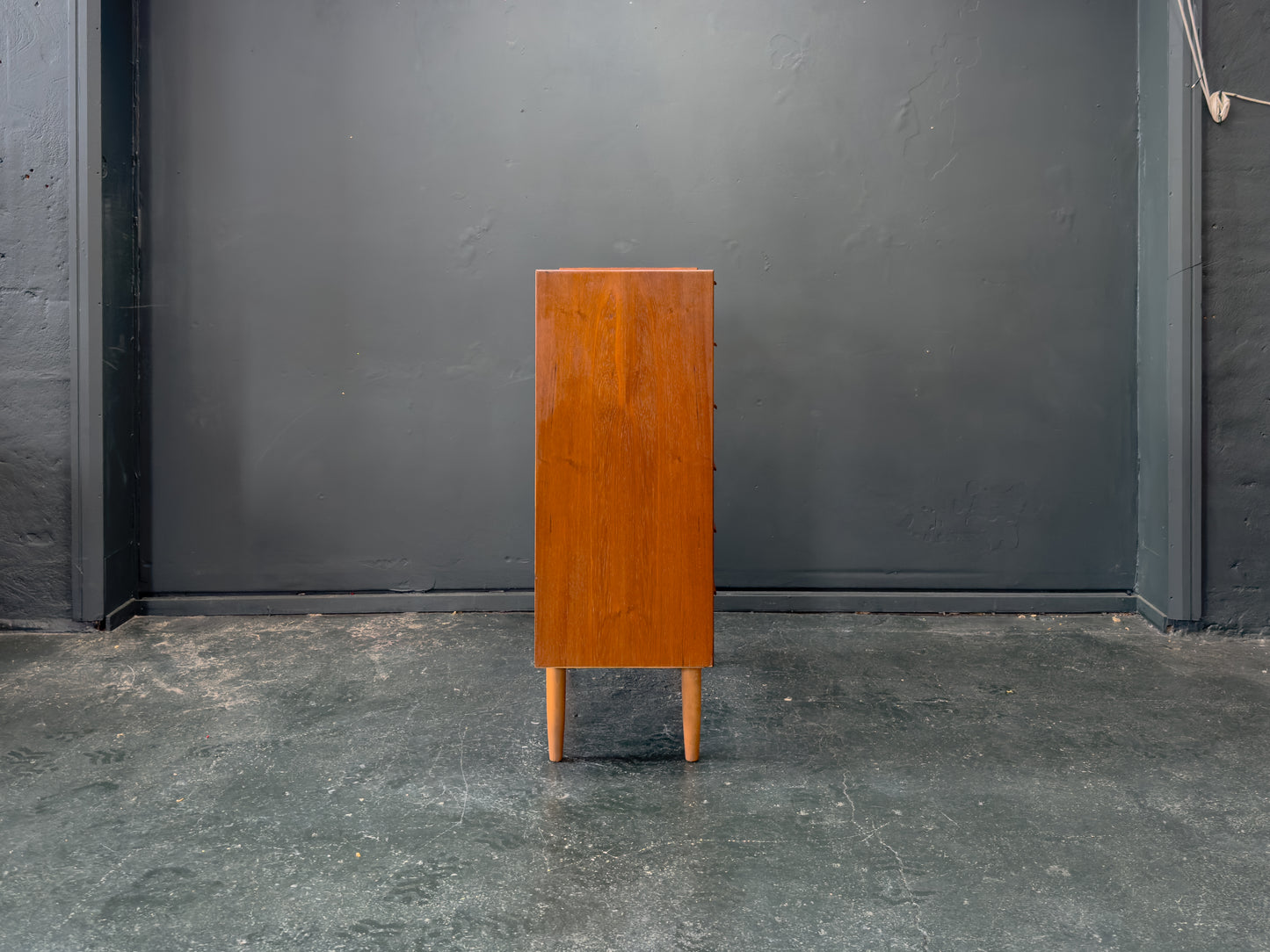 Teak Tallboy with Six Drawers