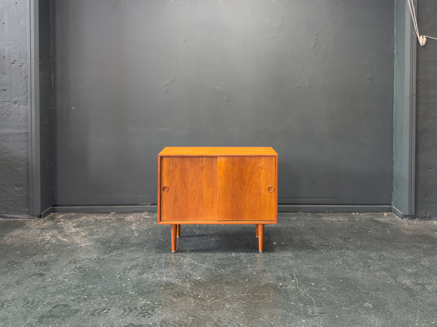 Teak Sideboard with Sliding Doors and Round Handles