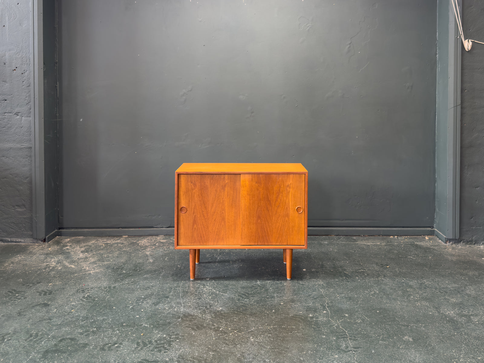 Teak Sideboard with Sliding Doors and Round Handles