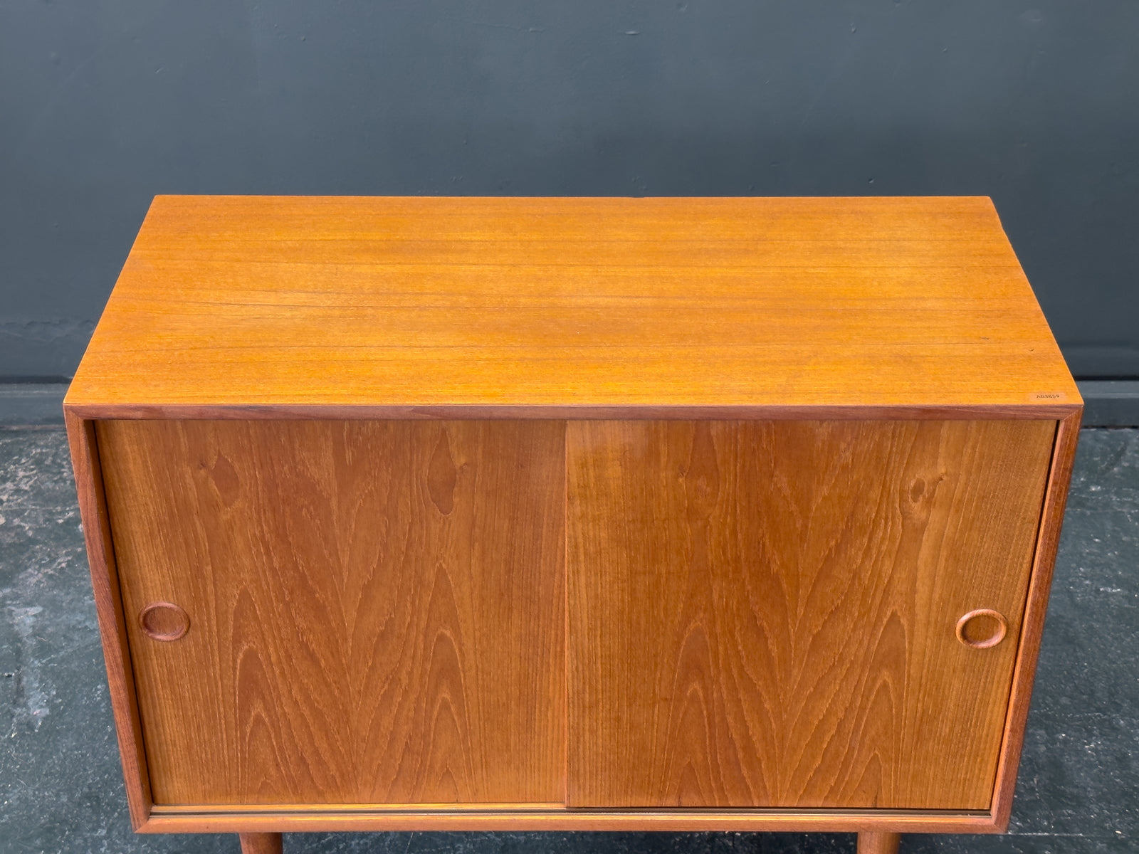 Teak Sideboard with Sliding Doors and Round Handles
