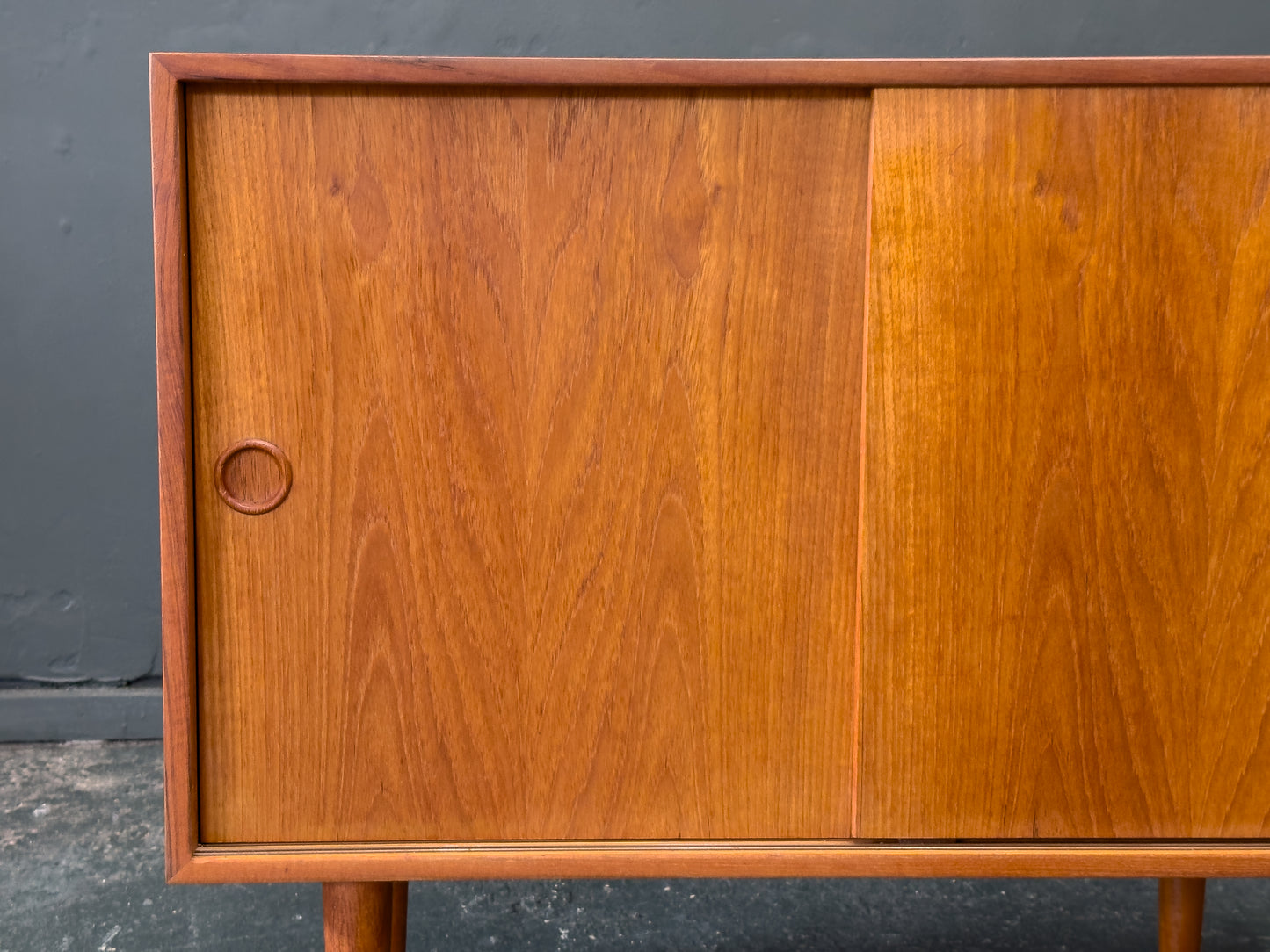 Teak Sideboard with Sliding Doors and Round Handles