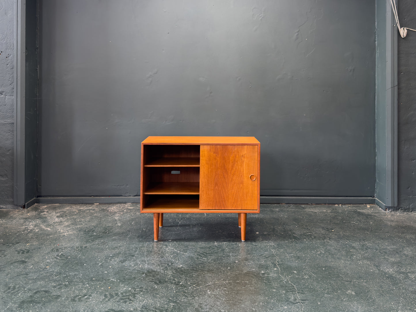 Teak Sideboard with Sliding Doors and Round Handles