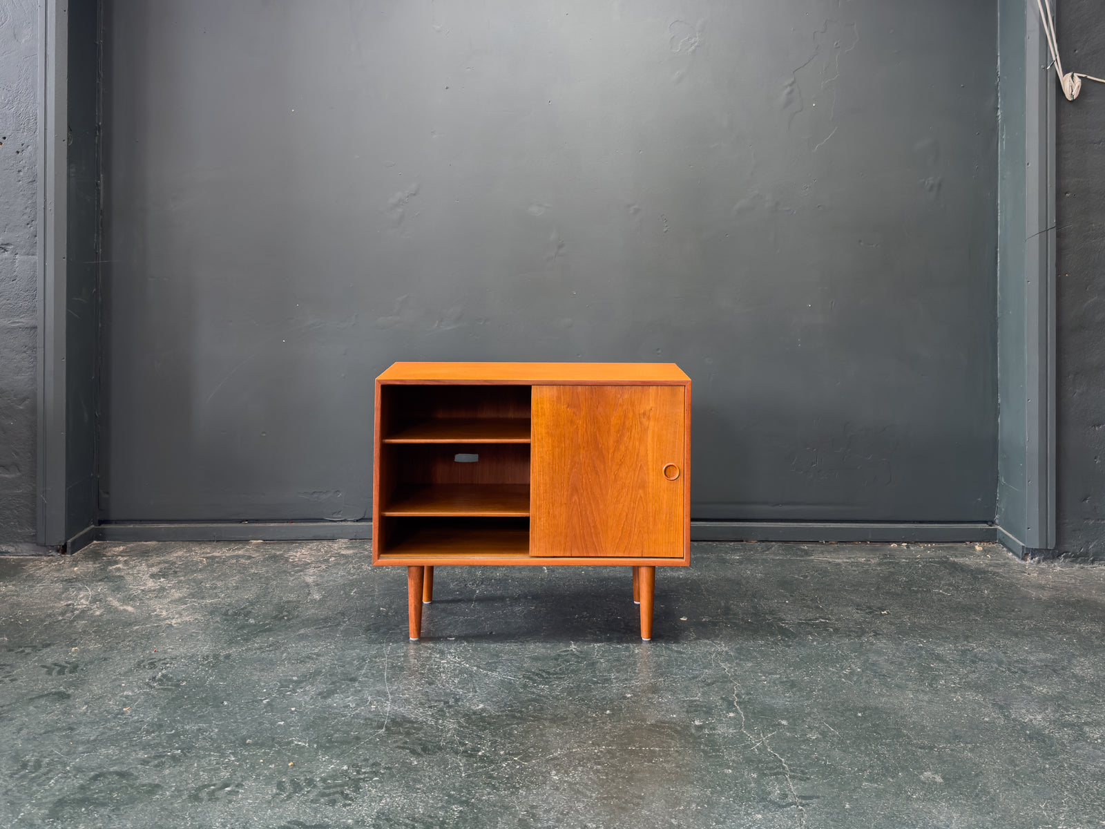 Teak Sideboard with Sliding Doors and Round Handles