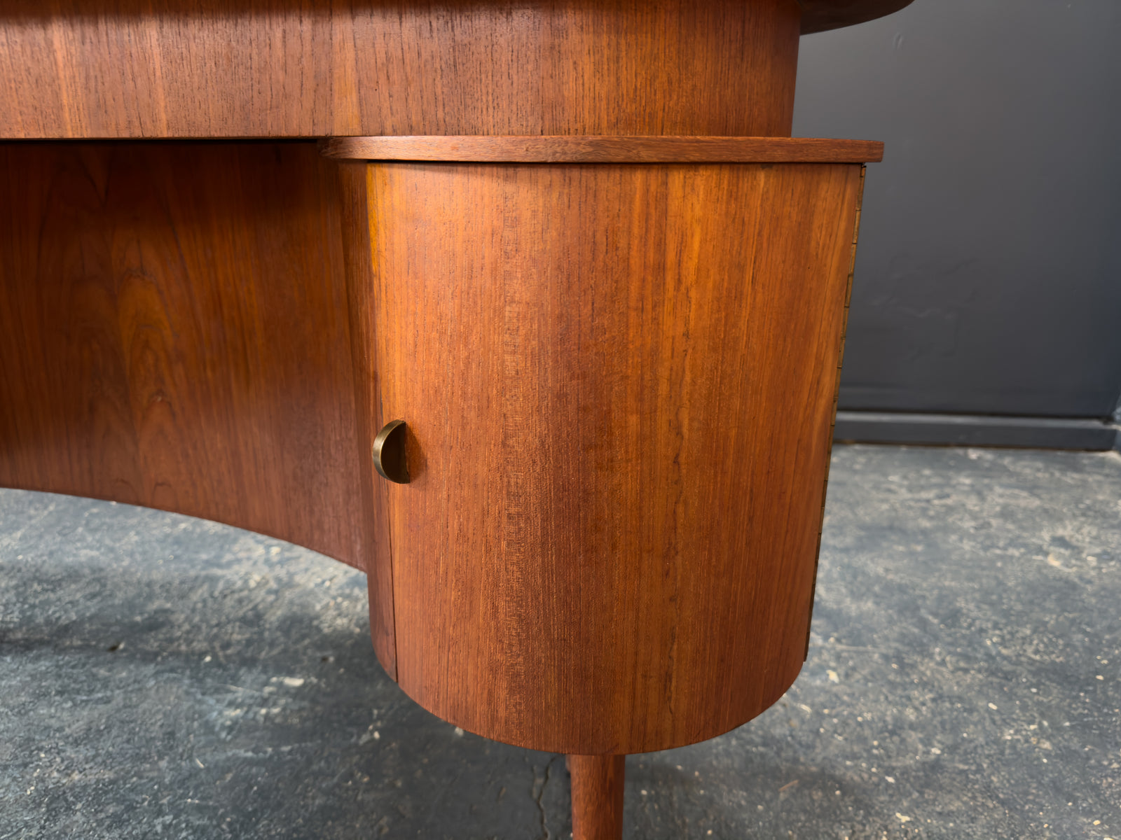 Jelly Bean Curved Teak Desk