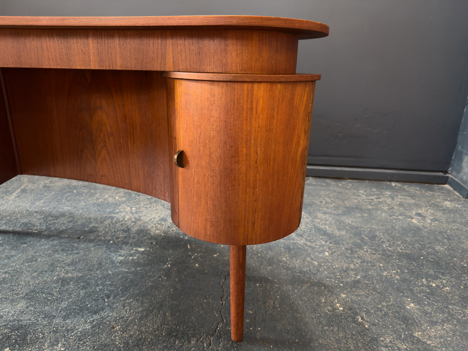 Jelly Bean Curved Teak Desk