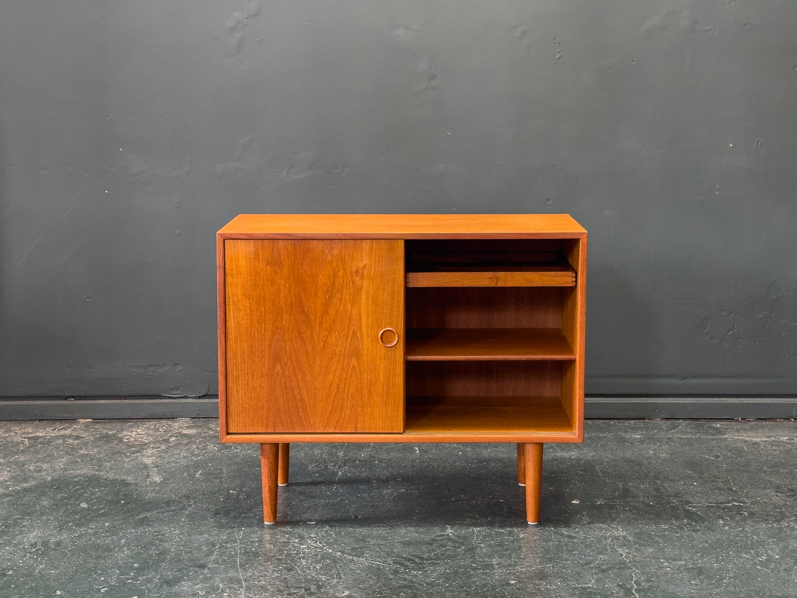 Teak Sideboard with Sliding Doors and Round Handles