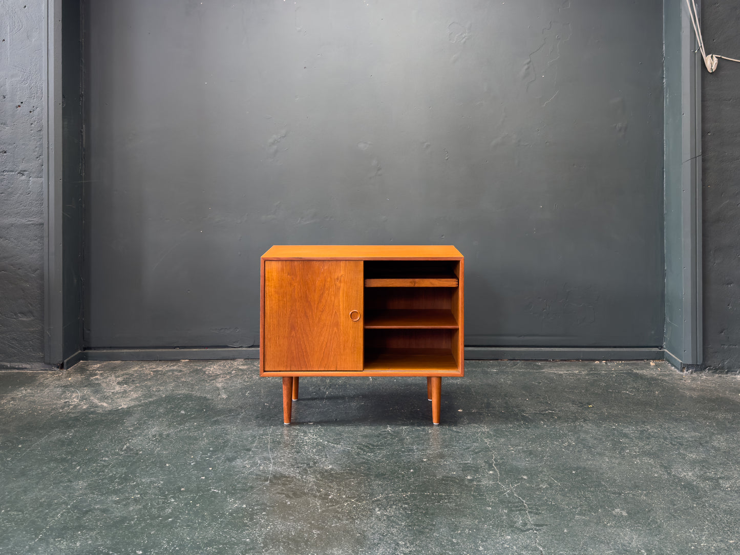 Teak Sideboard with Sliding Doors and Round Handles