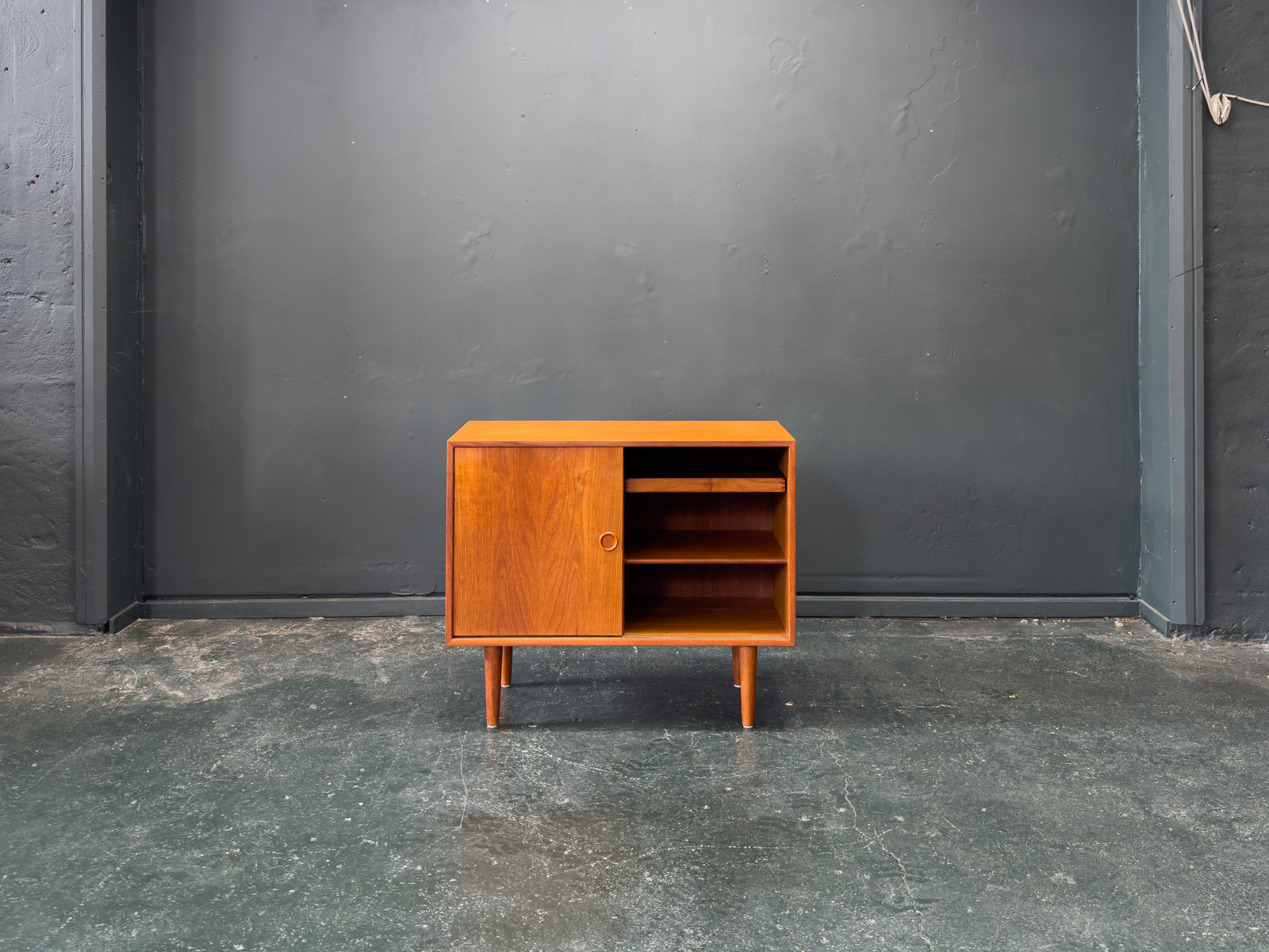 Teak Sideboard with Sliding Doors and Round Handles