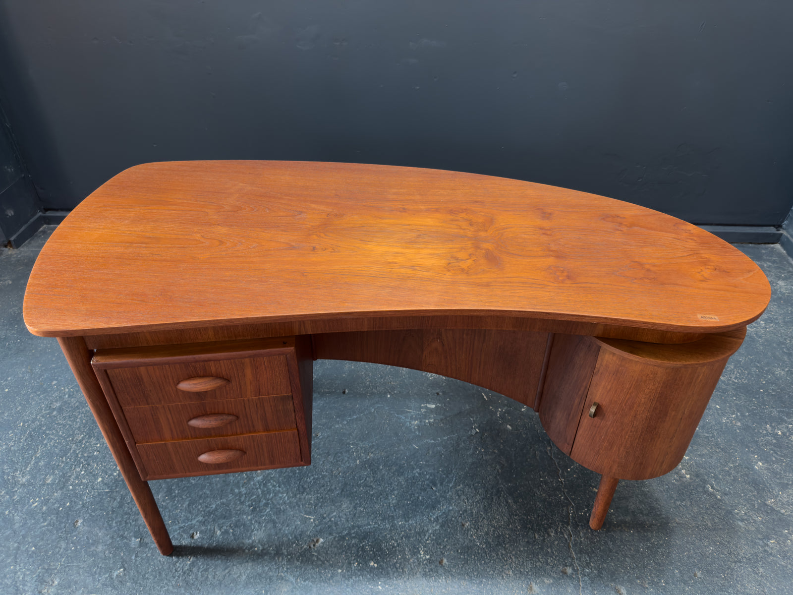 Jelly Bean Curved Teak Desk