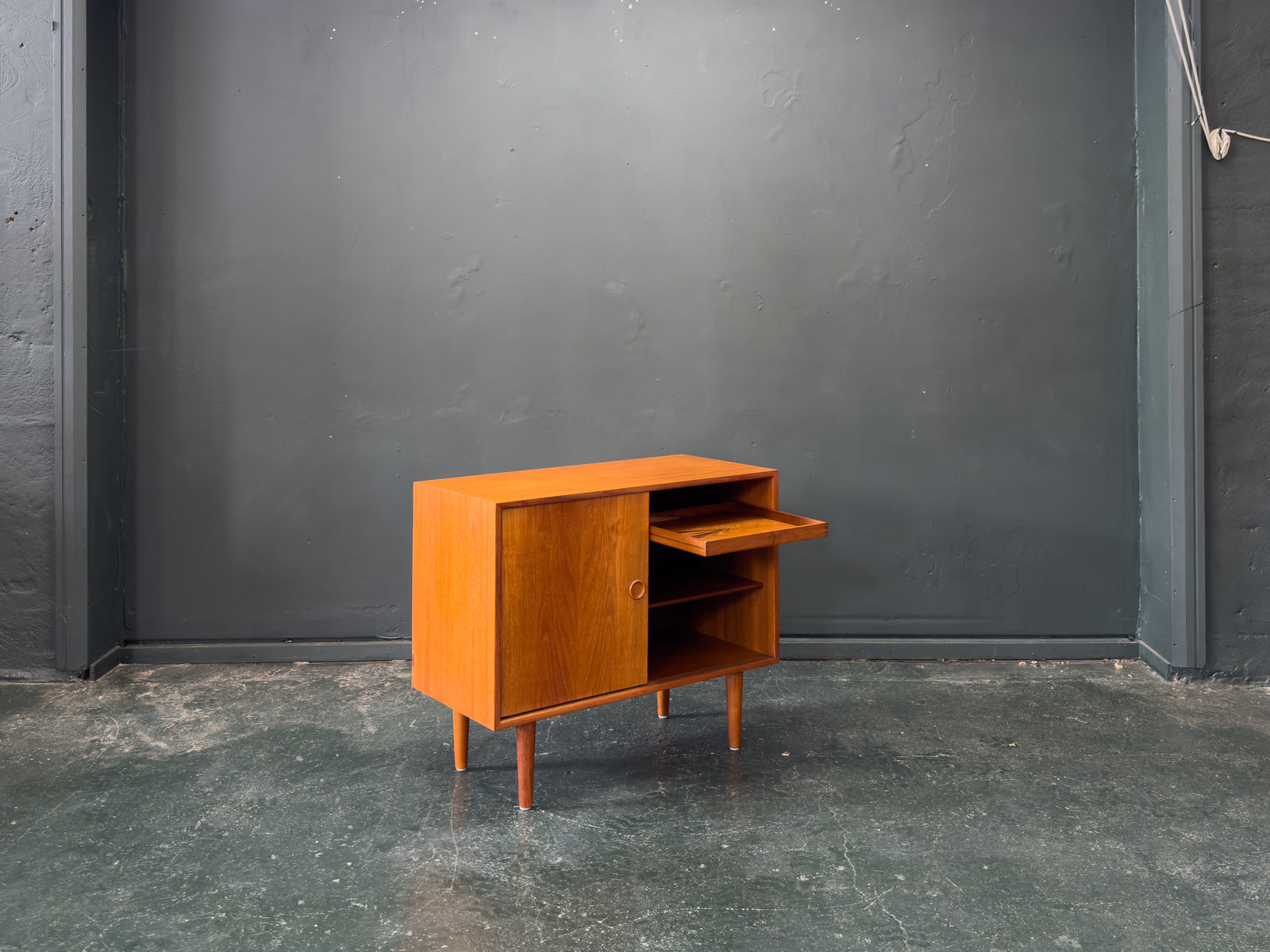Teak Sideboard with Sliding Doors and Round Handles