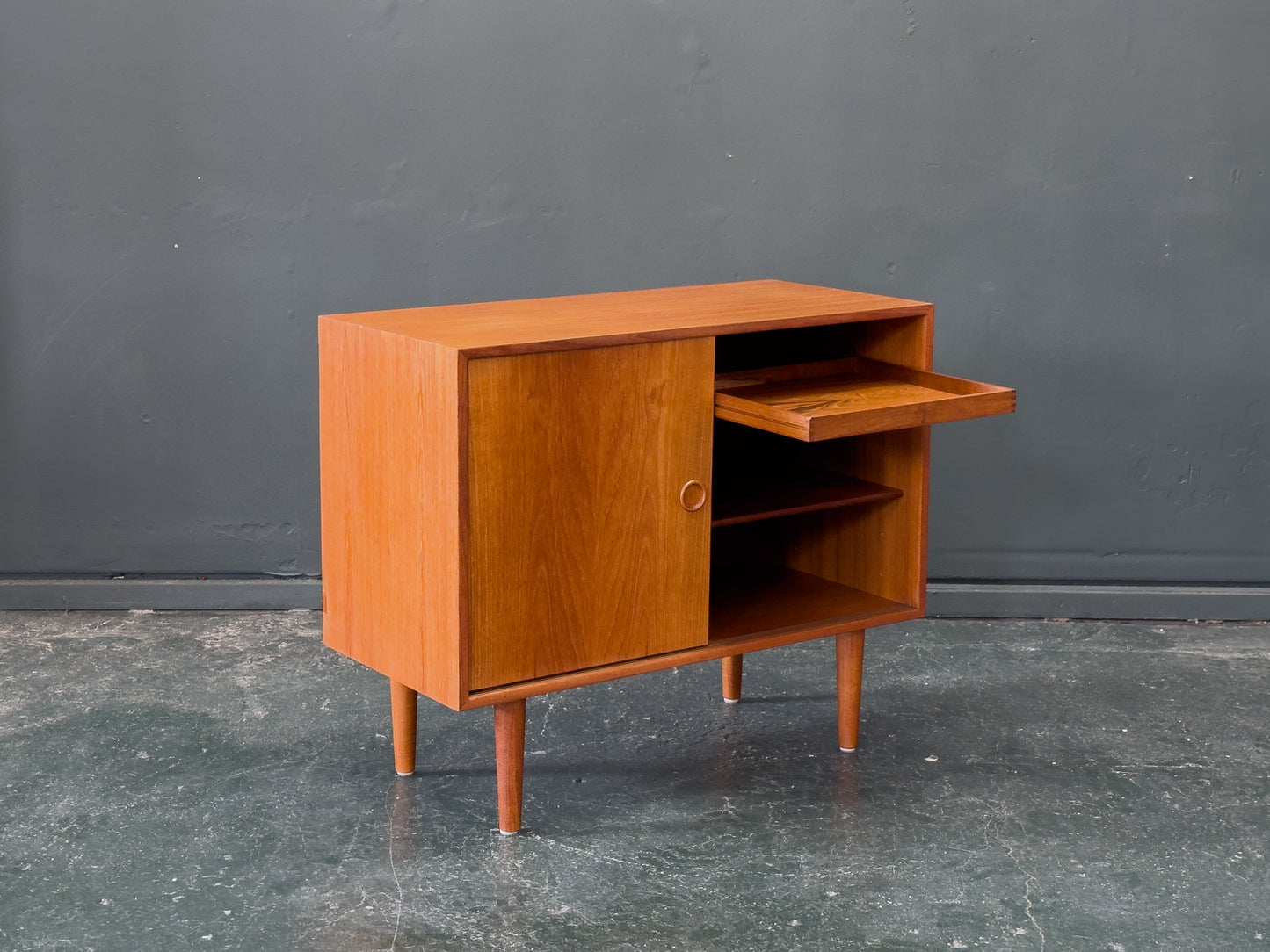 Teak Sideboard with Sliding Doors and Round Handles