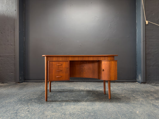Jelly Bean Curved Teak Desk