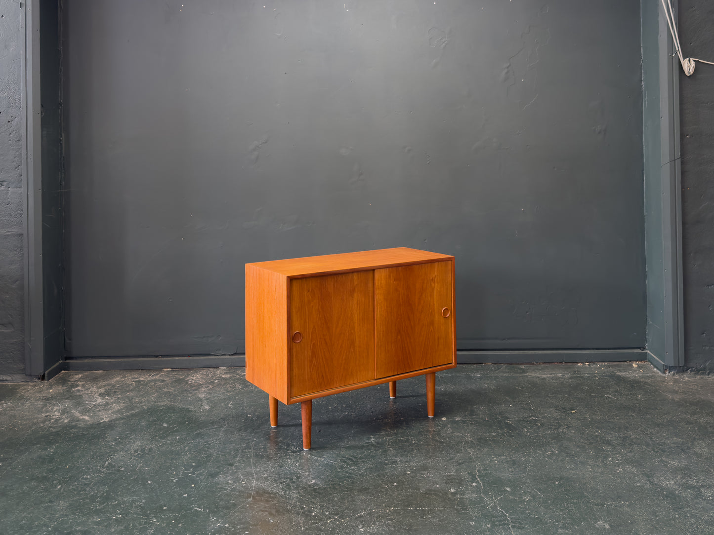 Teak Sideboard with Sliding Doors and Round Handles