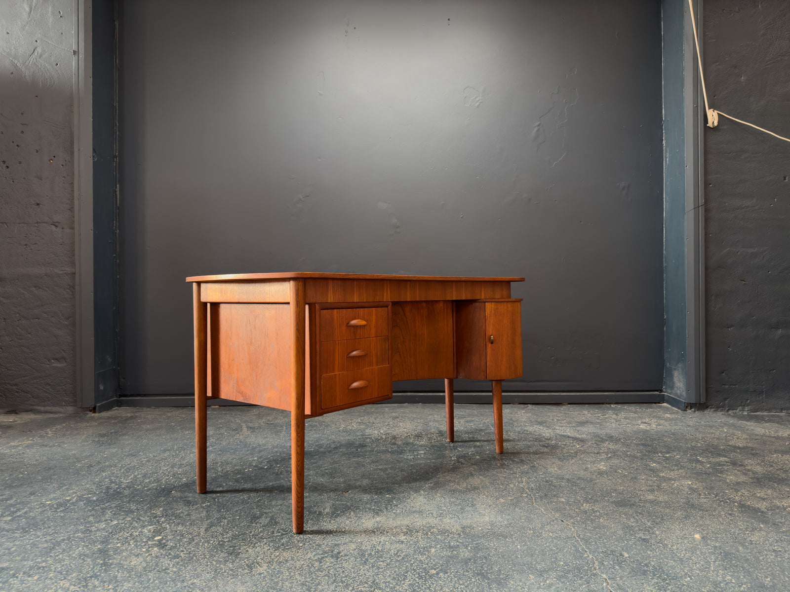 Jelly Bean Curved Teak Desk