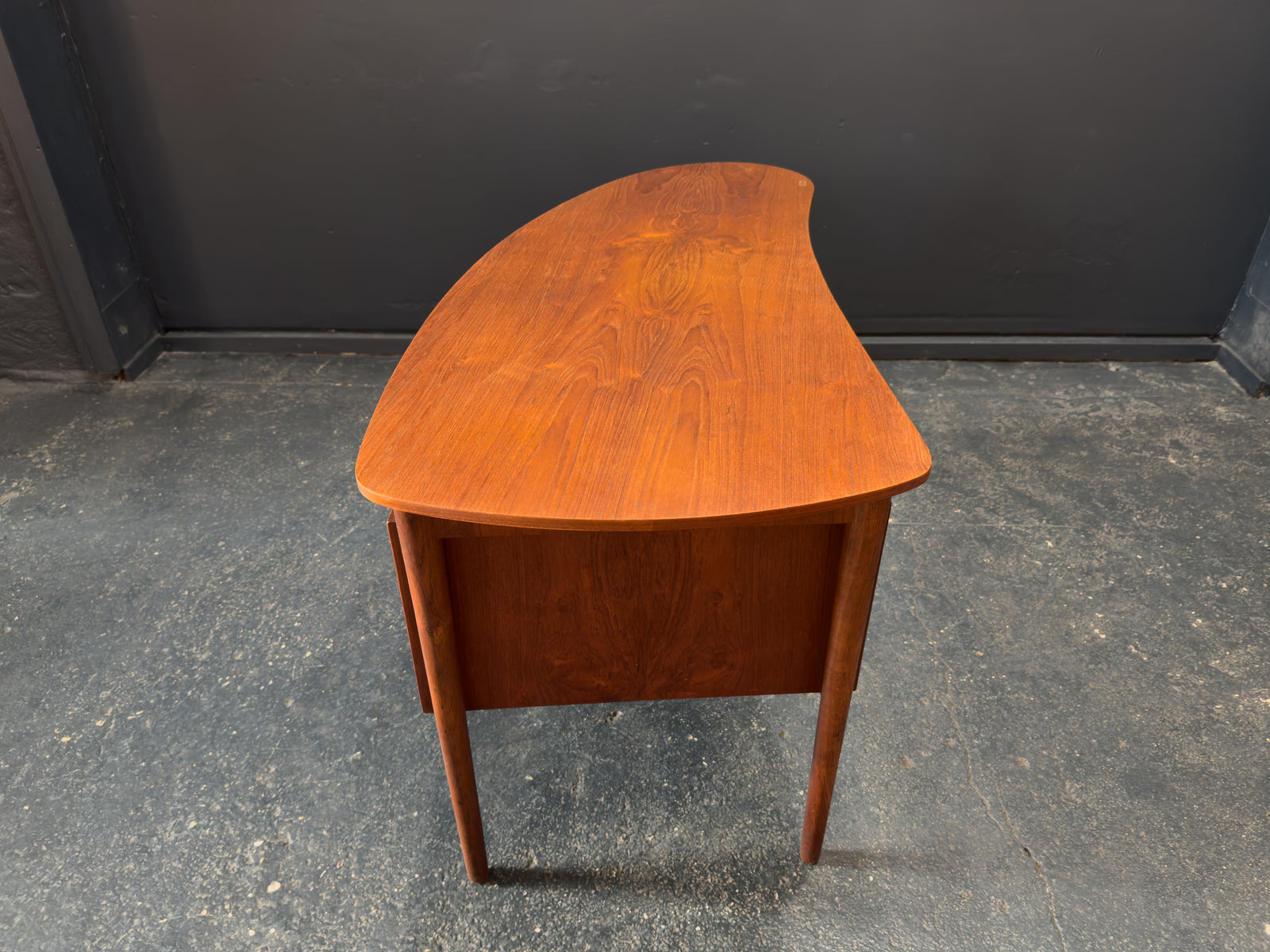 Jelly Bean Curved Teak Desk