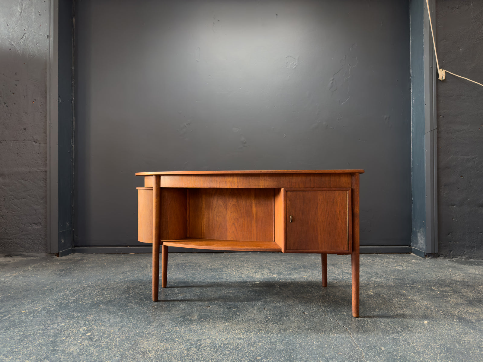 Jelly Bean Curved Teak Desk