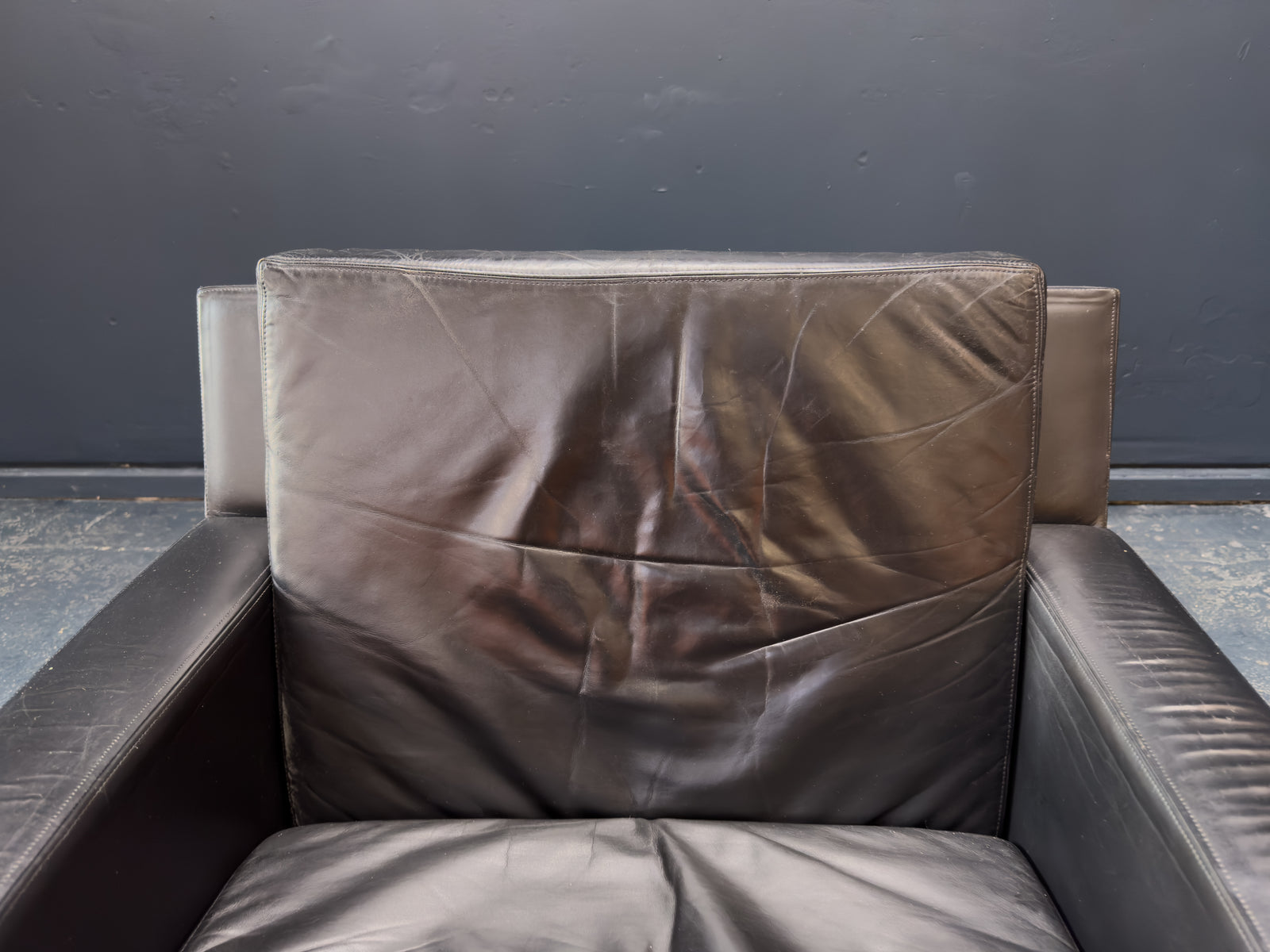 Sven Ellekær Black Leather and Oak Armchairs