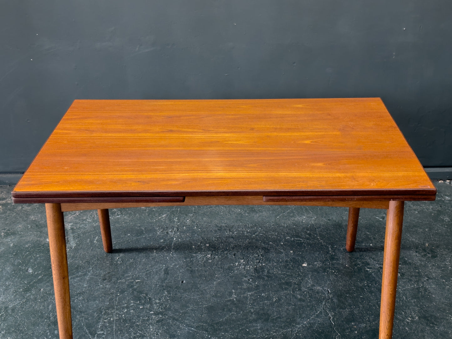 Teak Dining Table with Two Pull Out Leaves