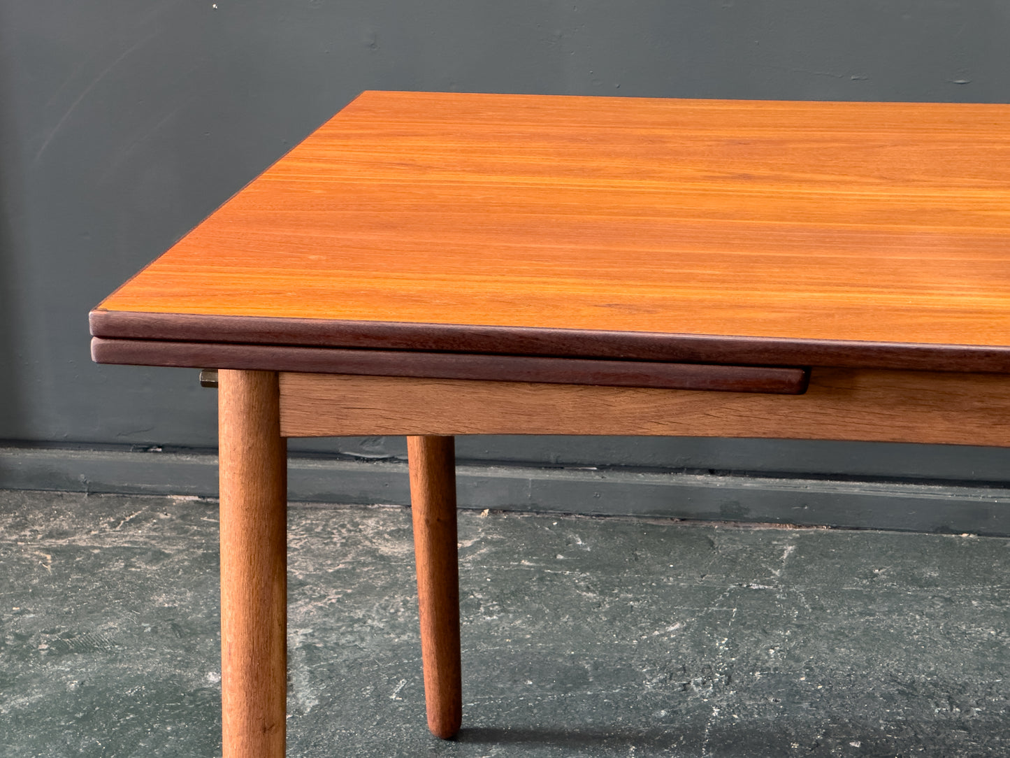Teak Dining Table with Two Pull Out Leaves