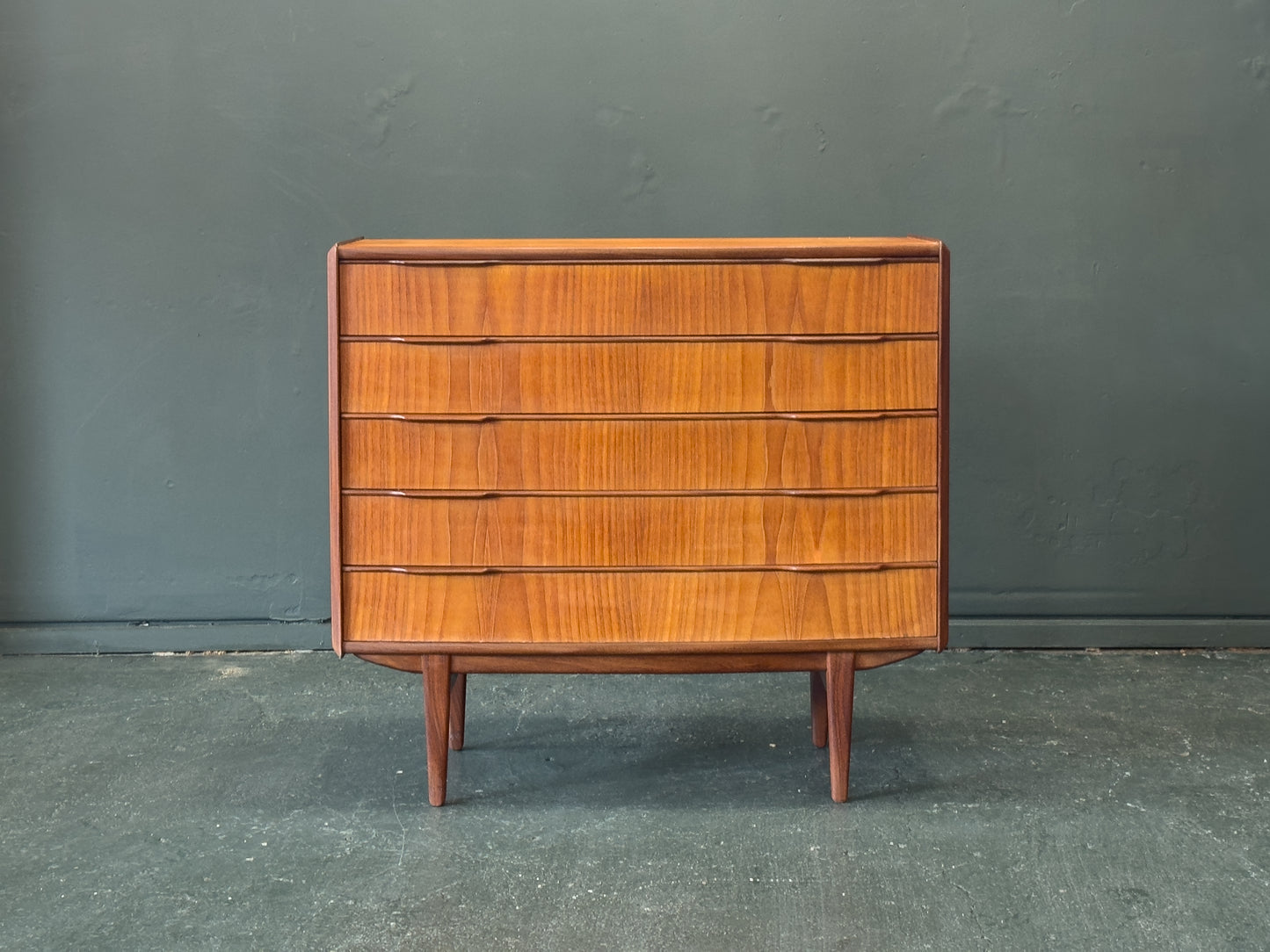 Wide Teak Chest of Drawers by Vordingborg Møbelfabrik