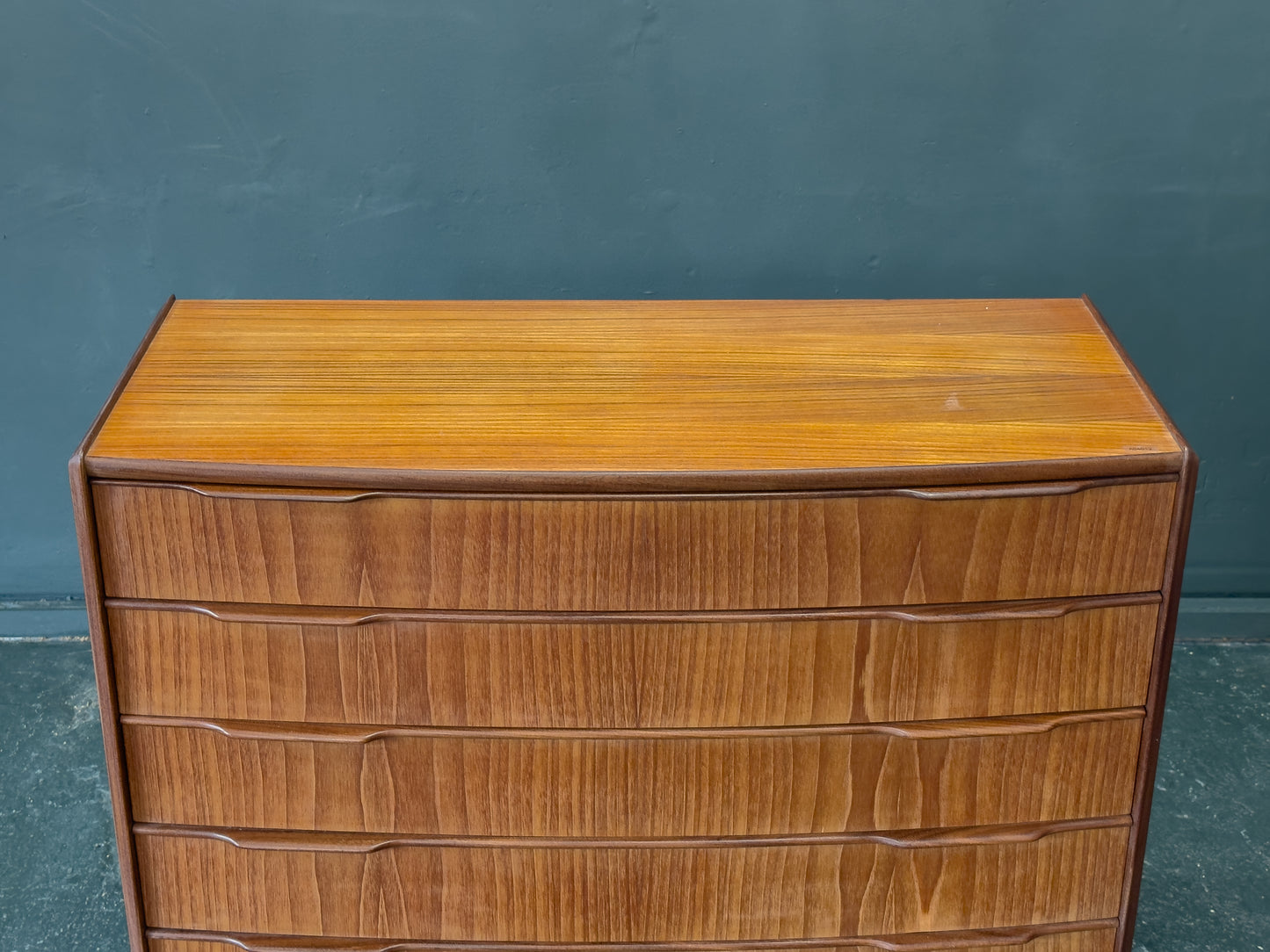 Wide Teak Chest of Drawers by Vordingborg Møbelfabrik