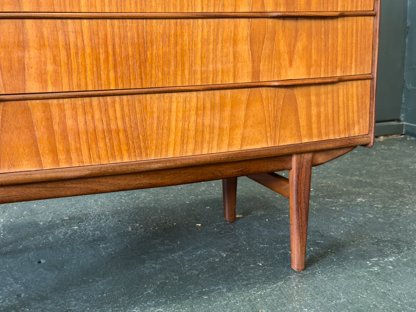 Wide Teak Chest of Drawers by Vordingborg Møbelfabrik