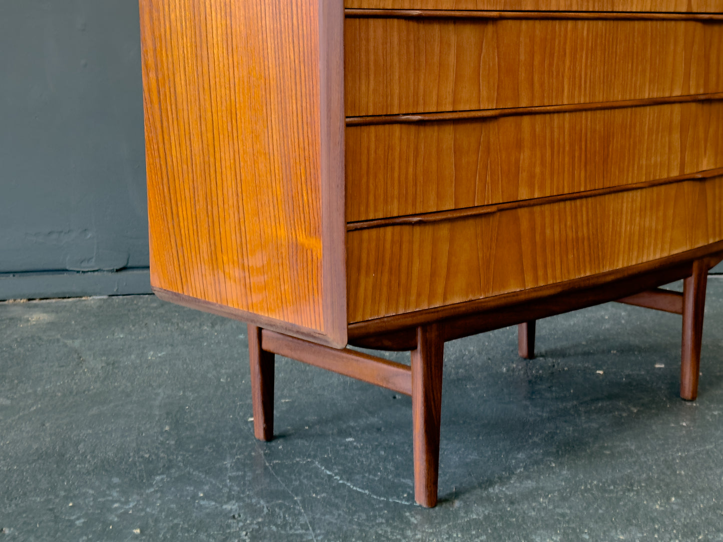 Wide Teak Chest of Drawers by Vordingborg Møbelfabrik