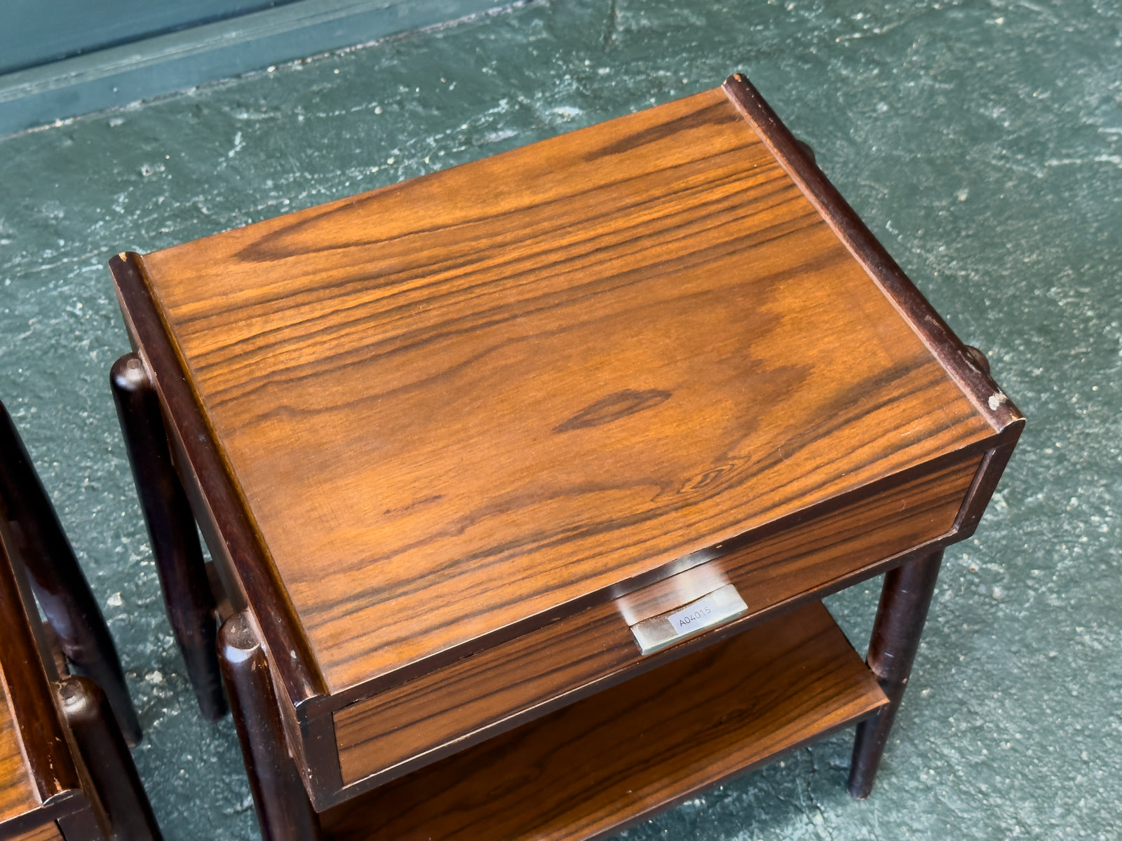 Pair of Stained Oak Bedside Table