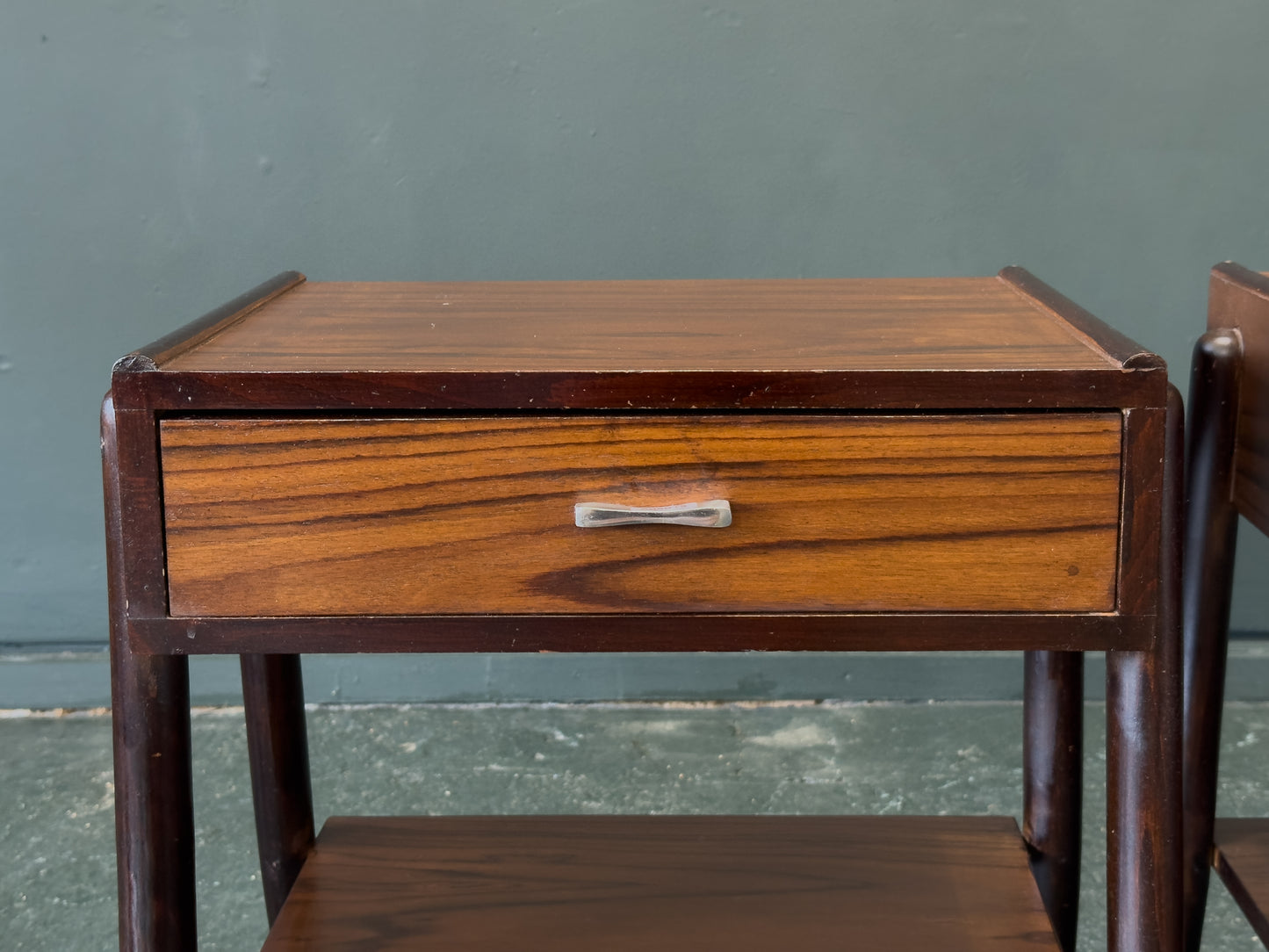 Pair of Stained Oak Bedside Table