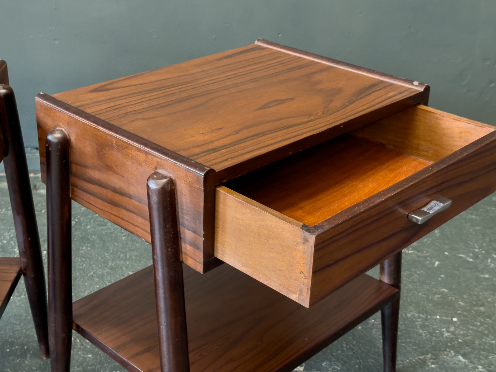 Pair of Stained Oak Bedside Table