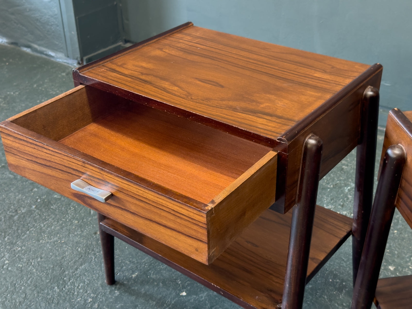 Pair of Stained Oak Bedside Table