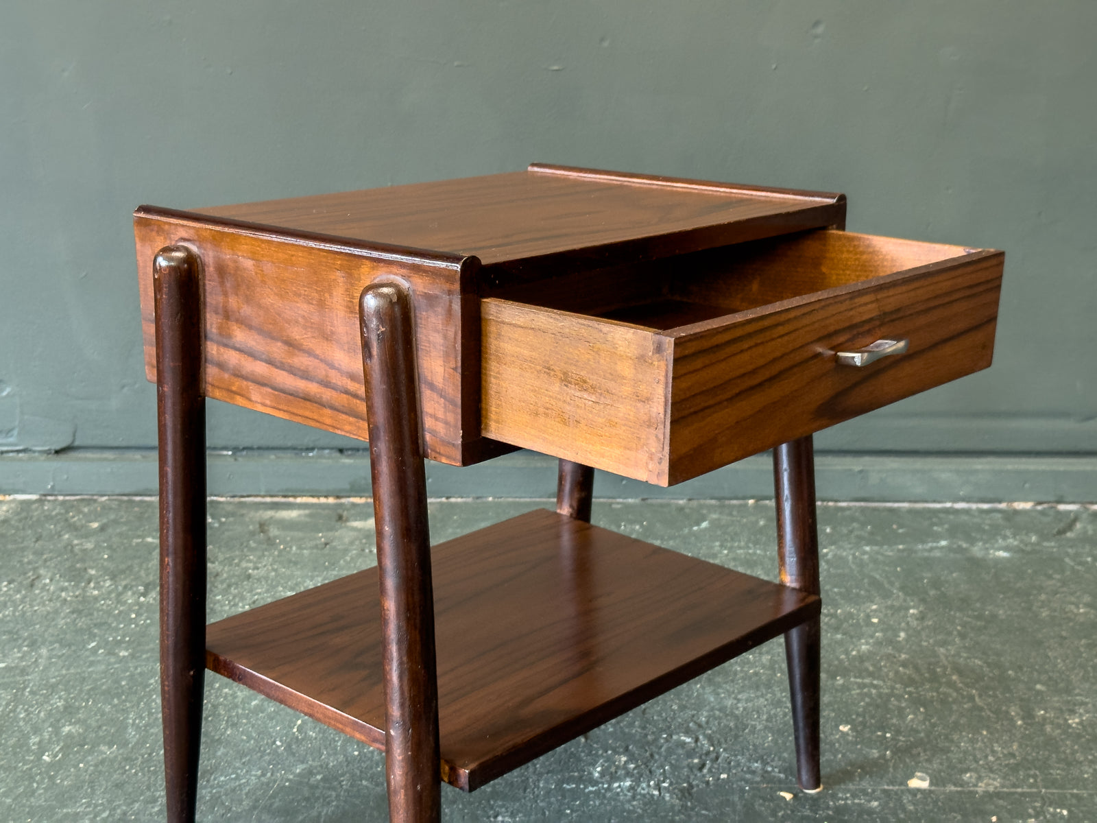 Pair of Stained Oak Bedside Table