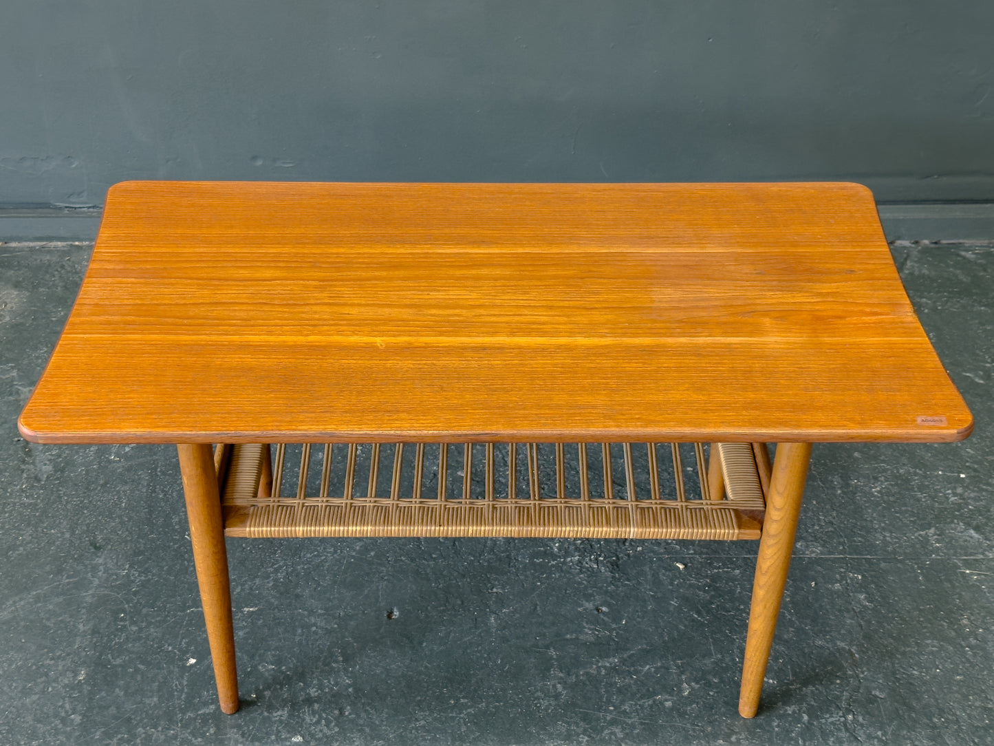Teak and Rattan Coffee Table