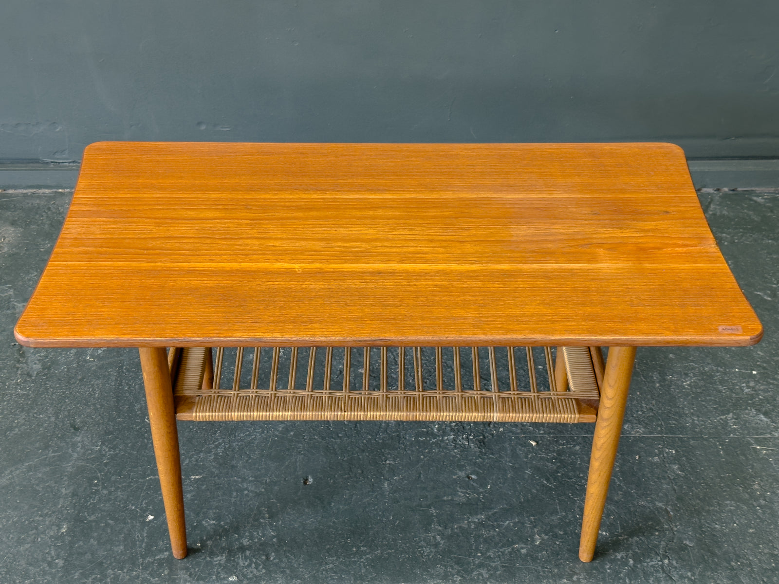 Teak and Rattan Coffee Table