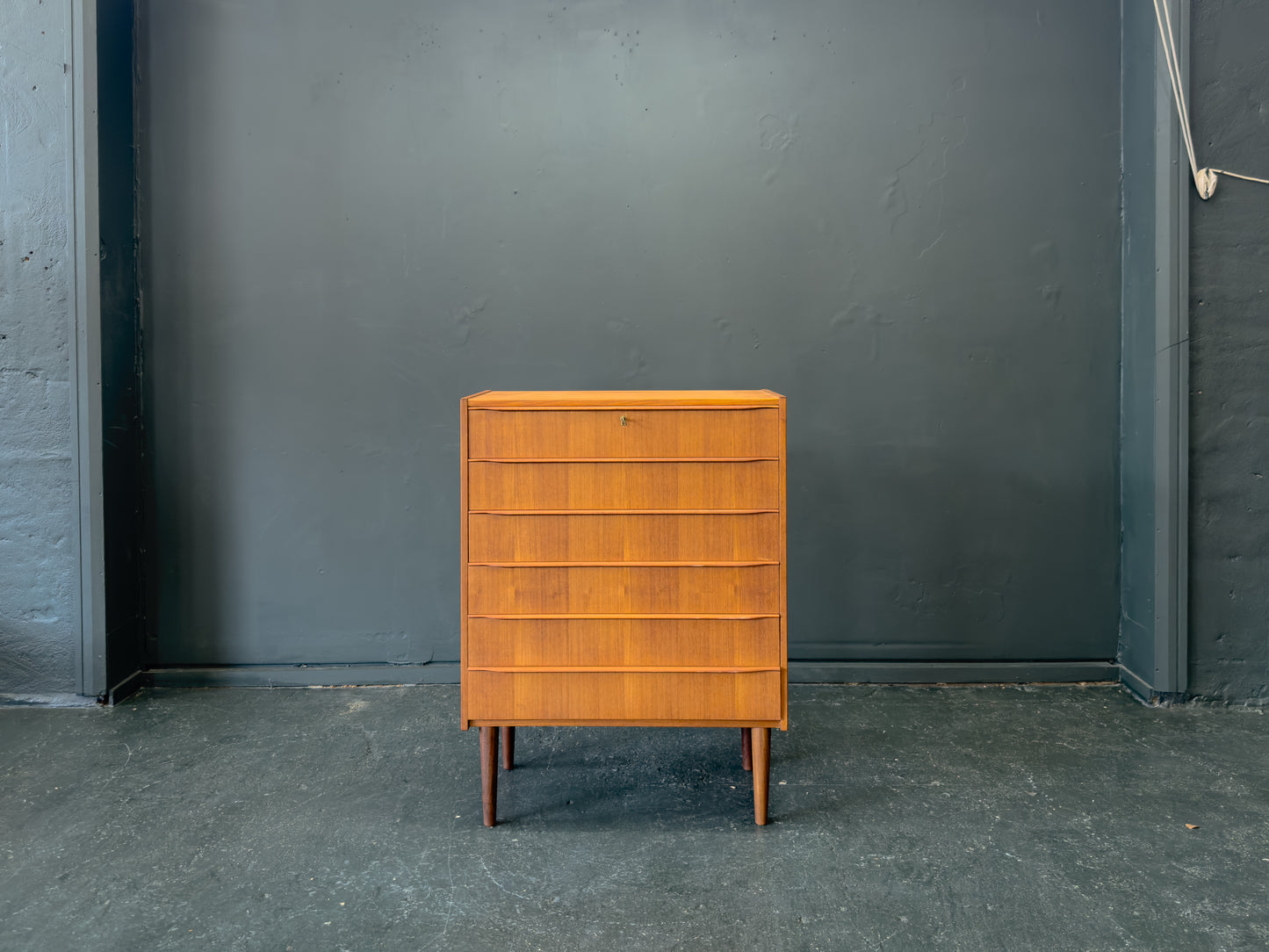 Teak Tallboy with 6 Drawers
