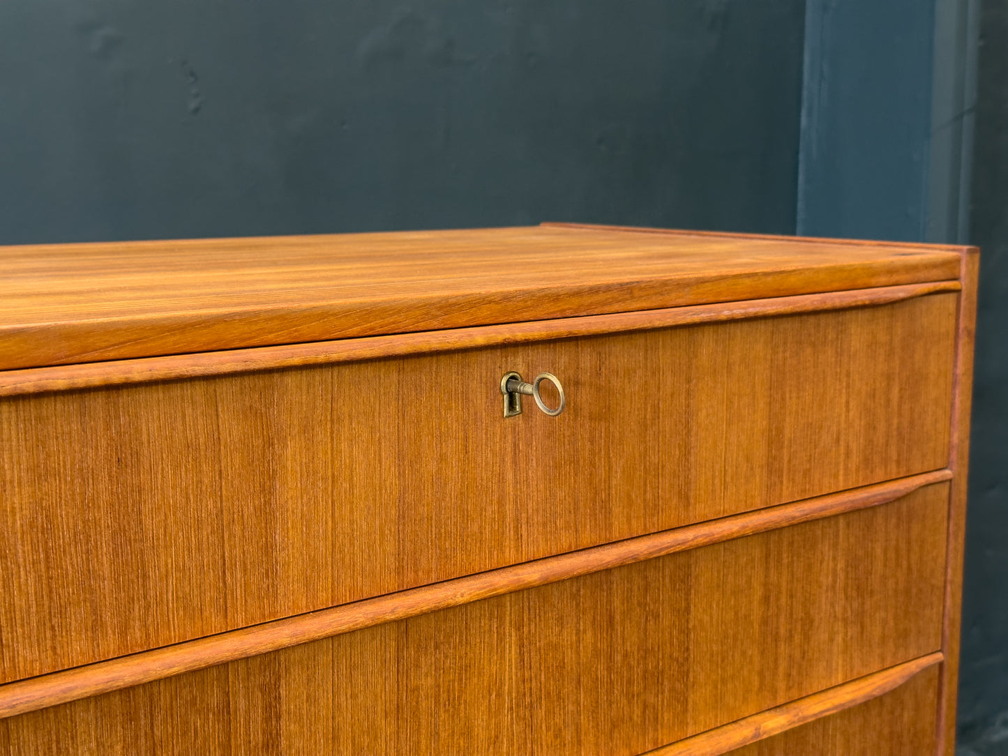 Teak Tallboy with 6 Drawers
