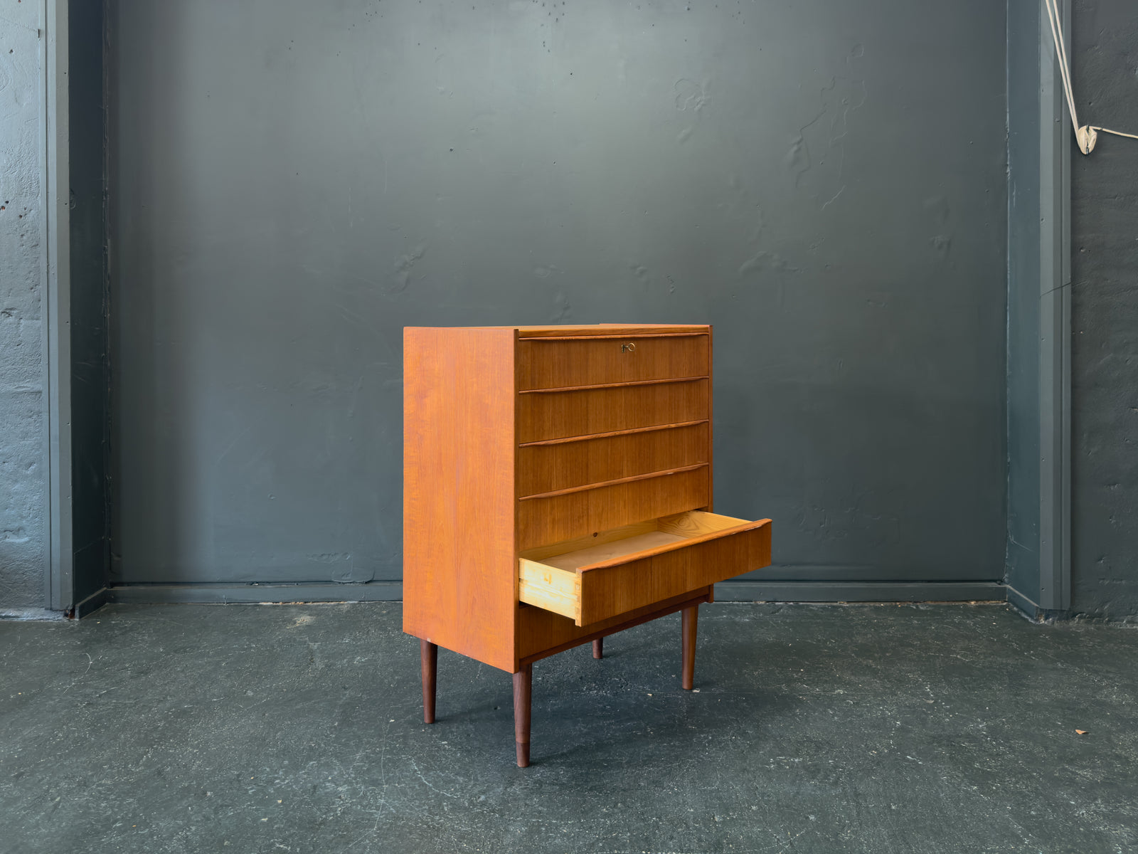 Teak Tallboy with 6 Drawers