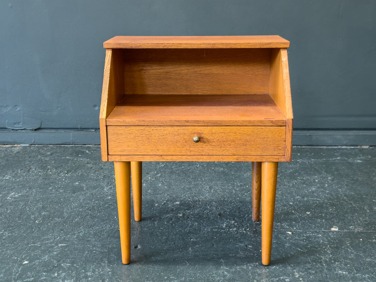 Teak Bedside Table with Drawer