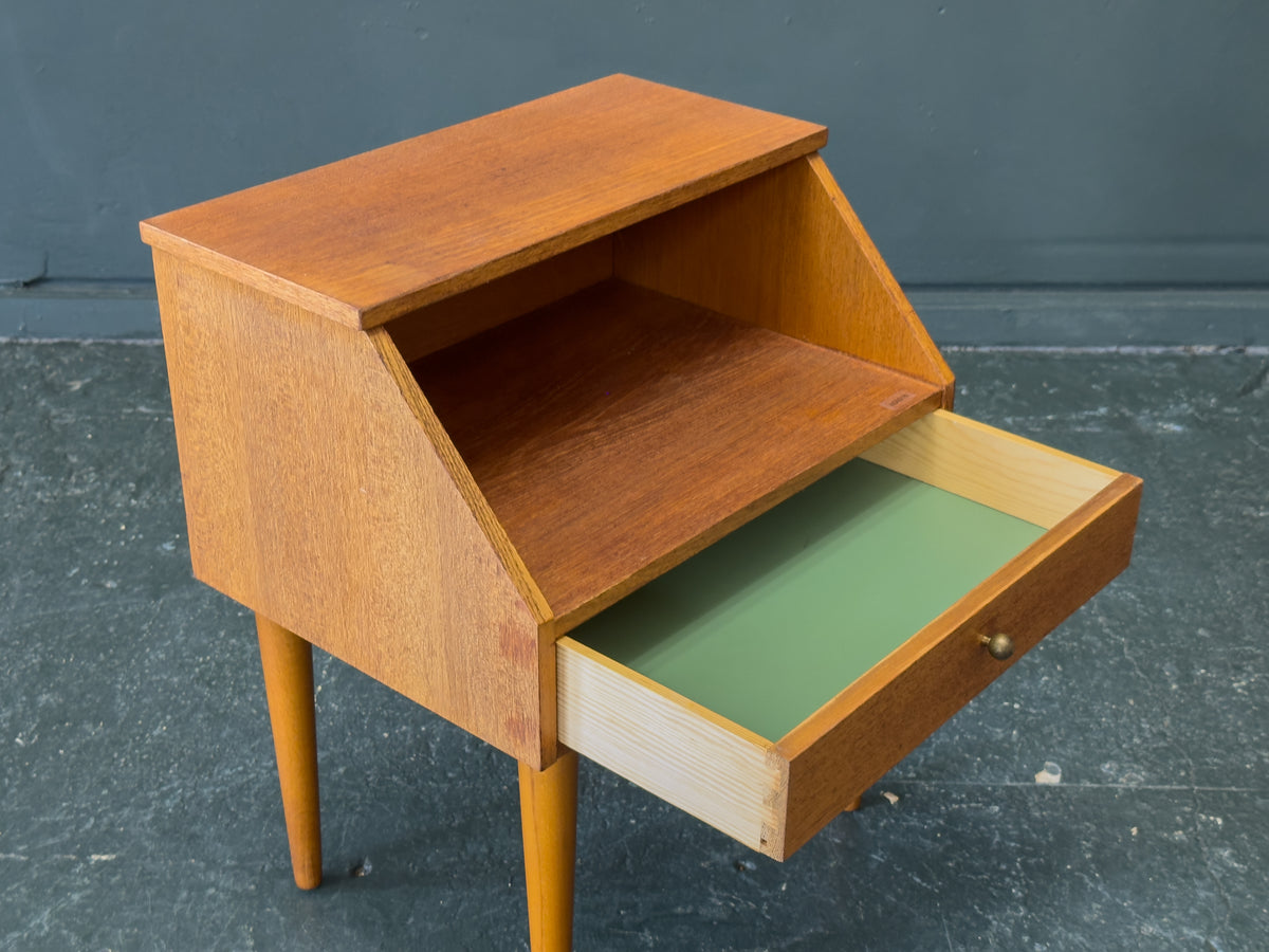 Teak Bedside Table with Drawer