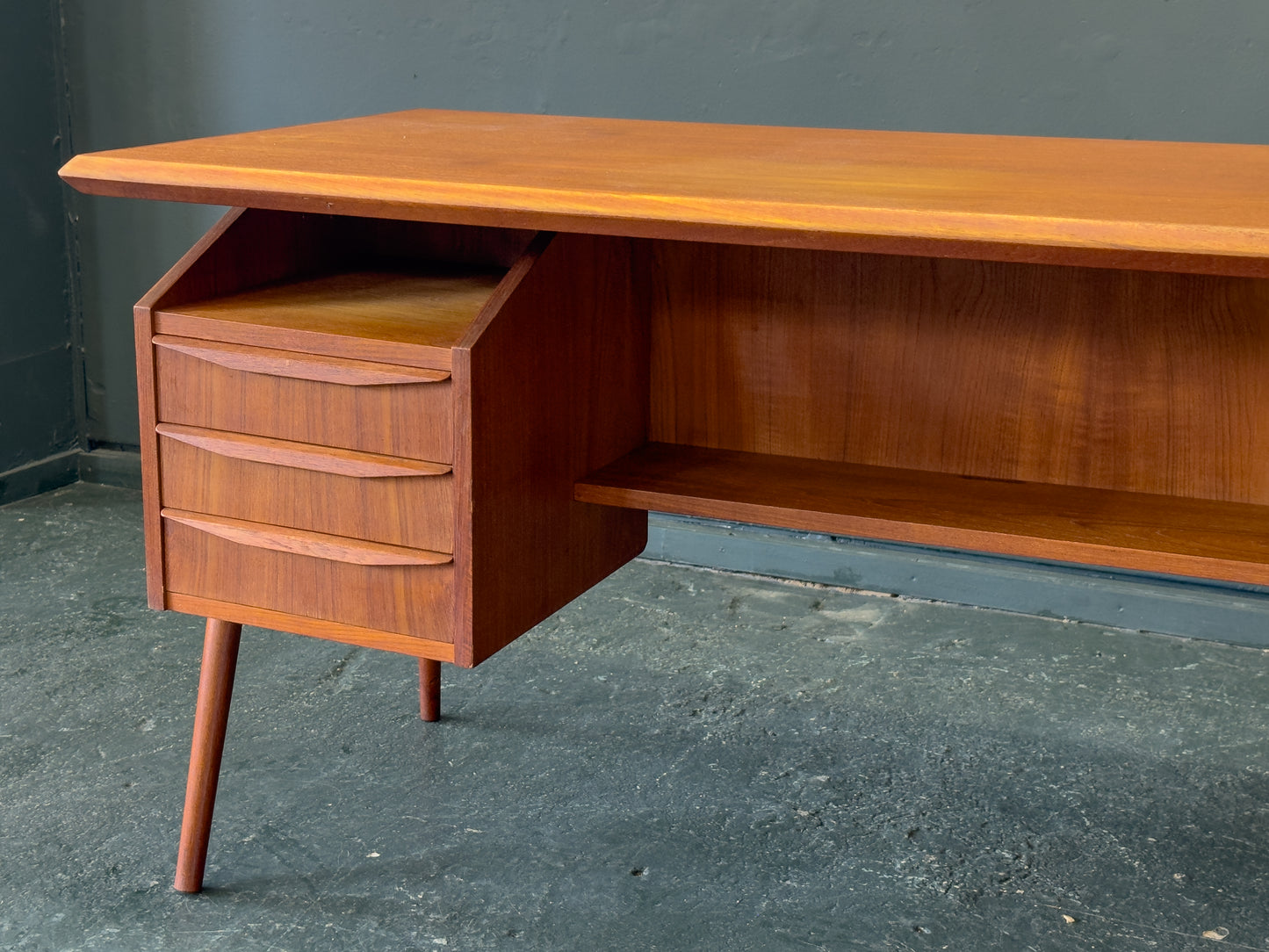 Teak Desk by Gunnar Nielsen for Tibergaard
