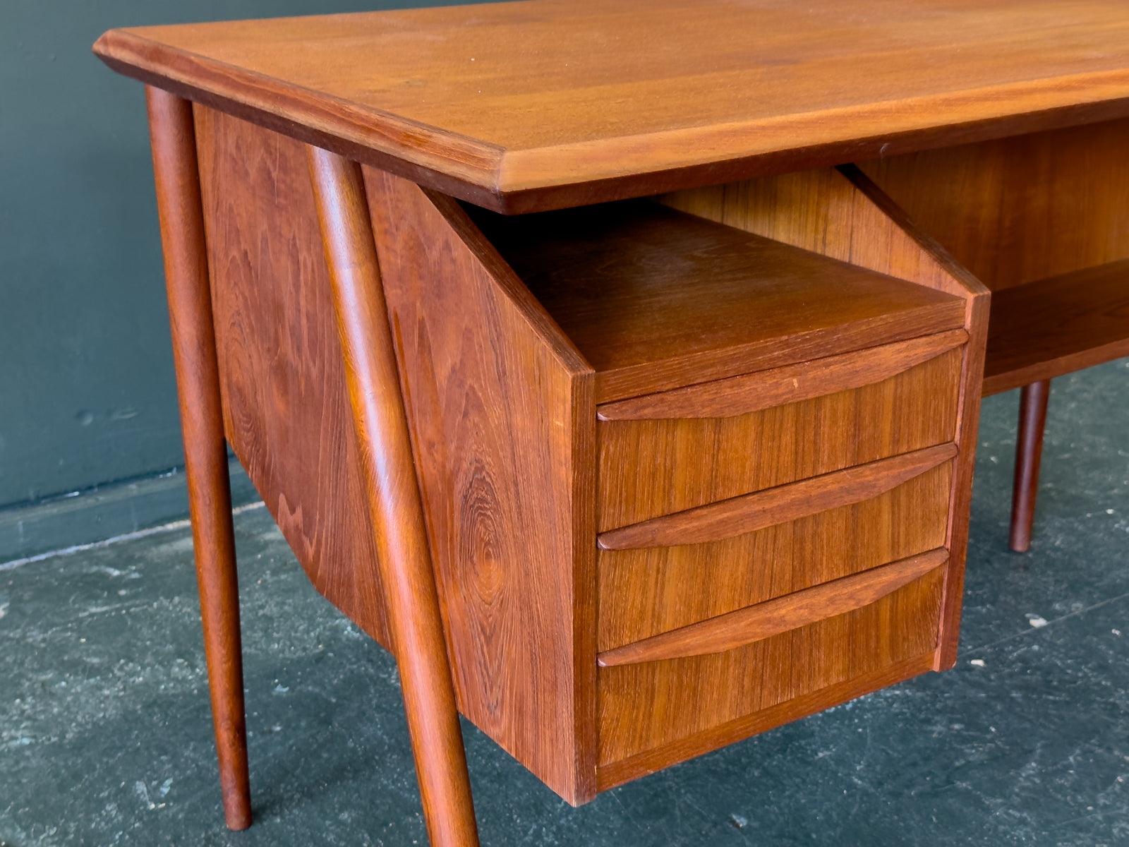 Teak Desk by Gunnar Nielsen for Tibergaard