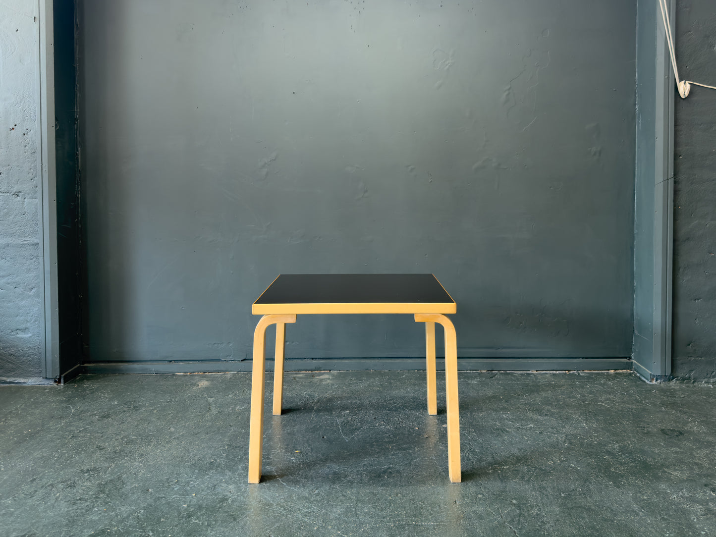 Square Alvar Aalto Table with Black Top