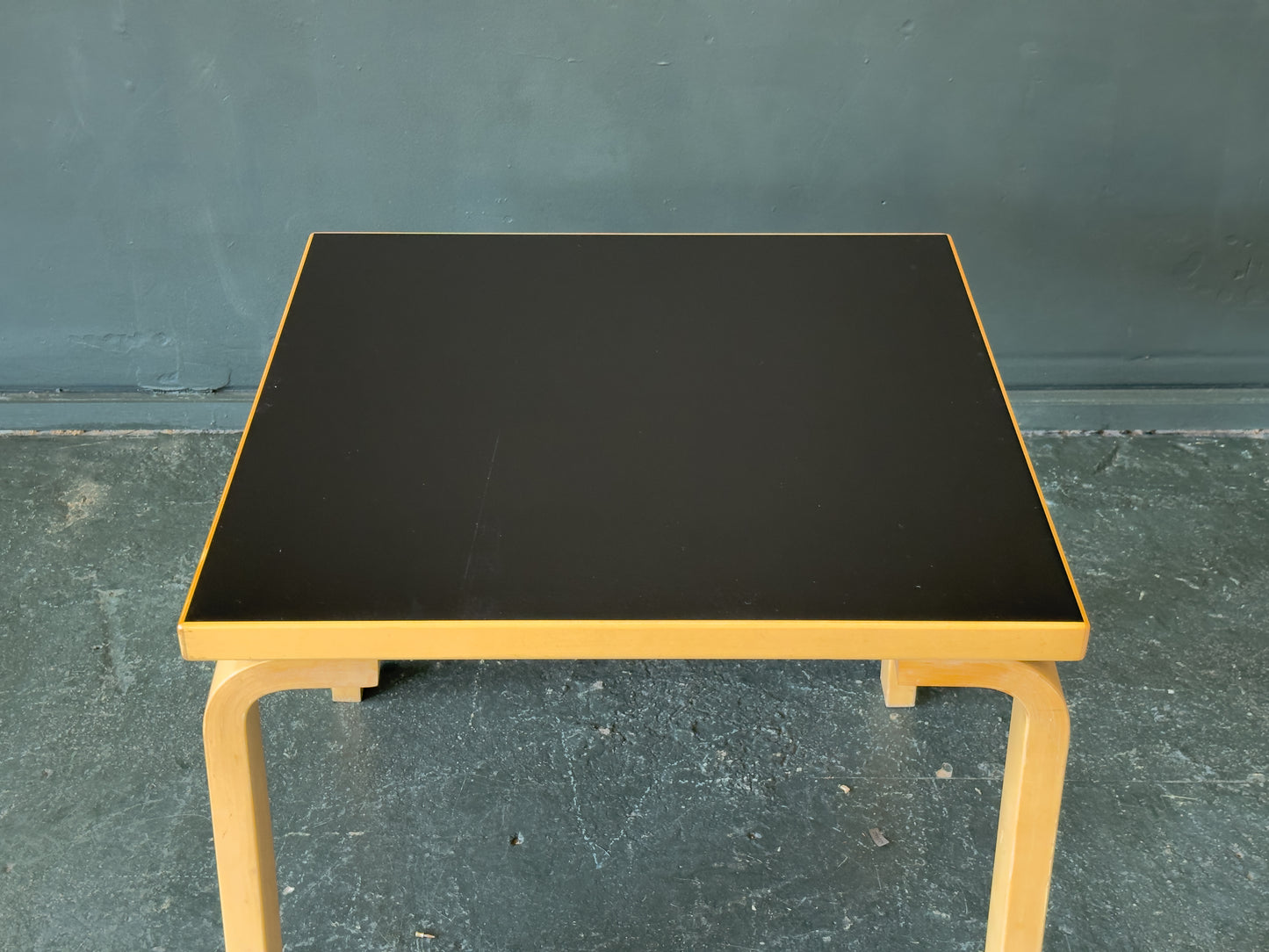 Square Alvar Aalto Table with Black Top