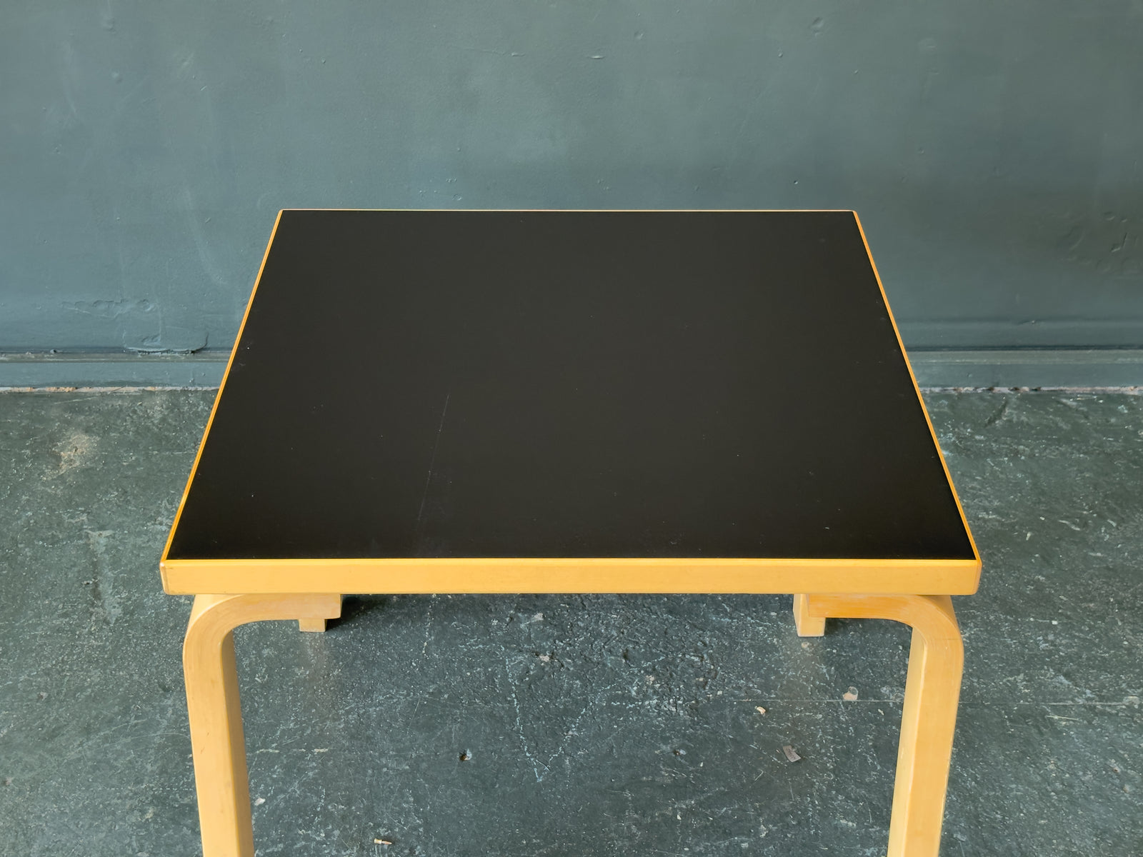 Square Alvar Aalto Table with Black Top