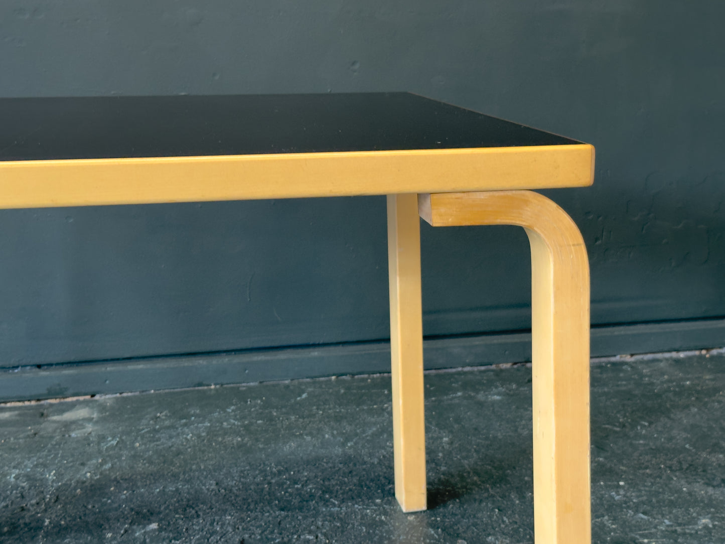 Square Alvar Aalto Table with Black Top