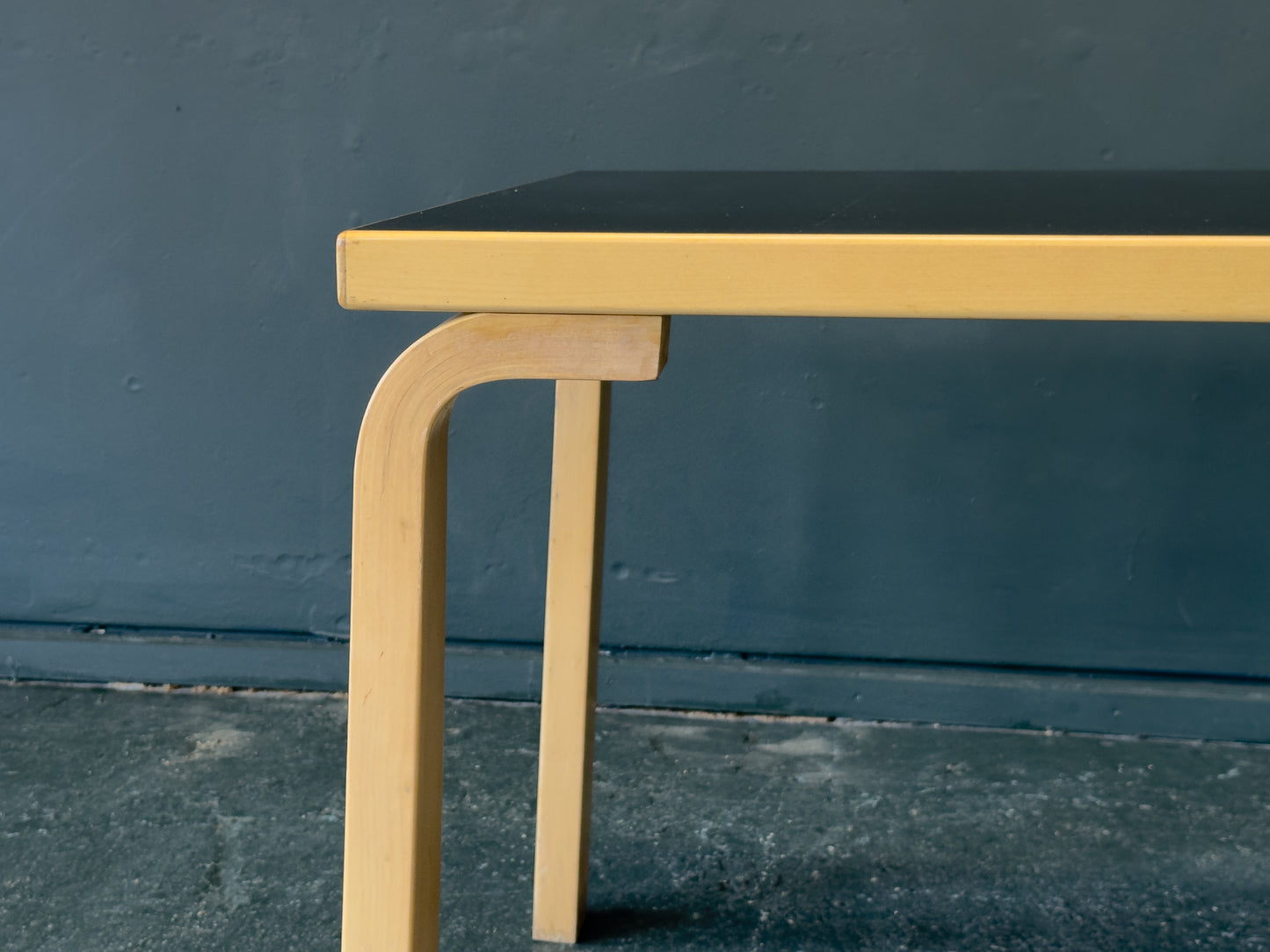 Square Alvar Aalto Table with Black Top